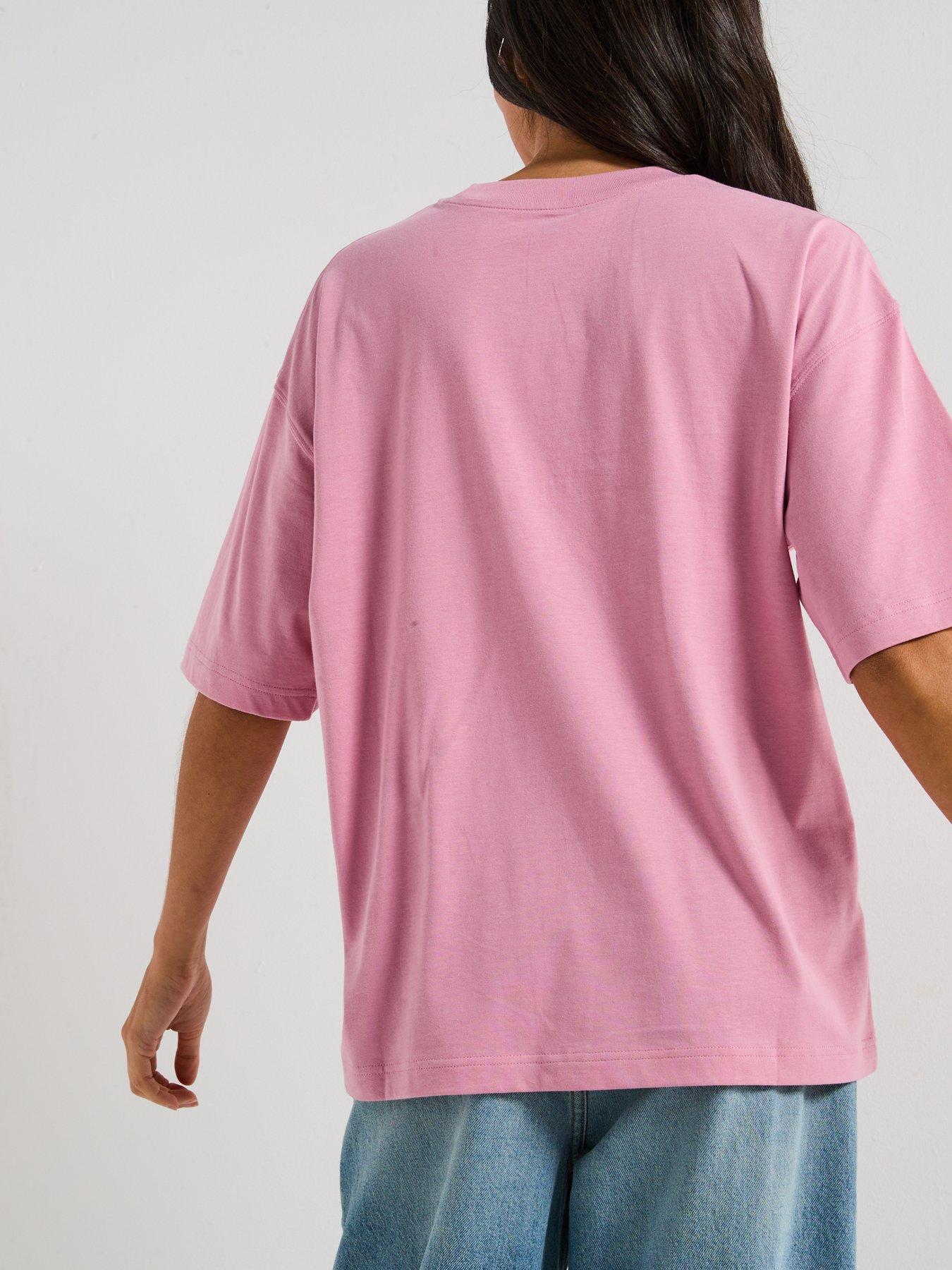 Image 2 of 6 of New Balance Womens Linear Heritage Oversized T-Shirt - Pink