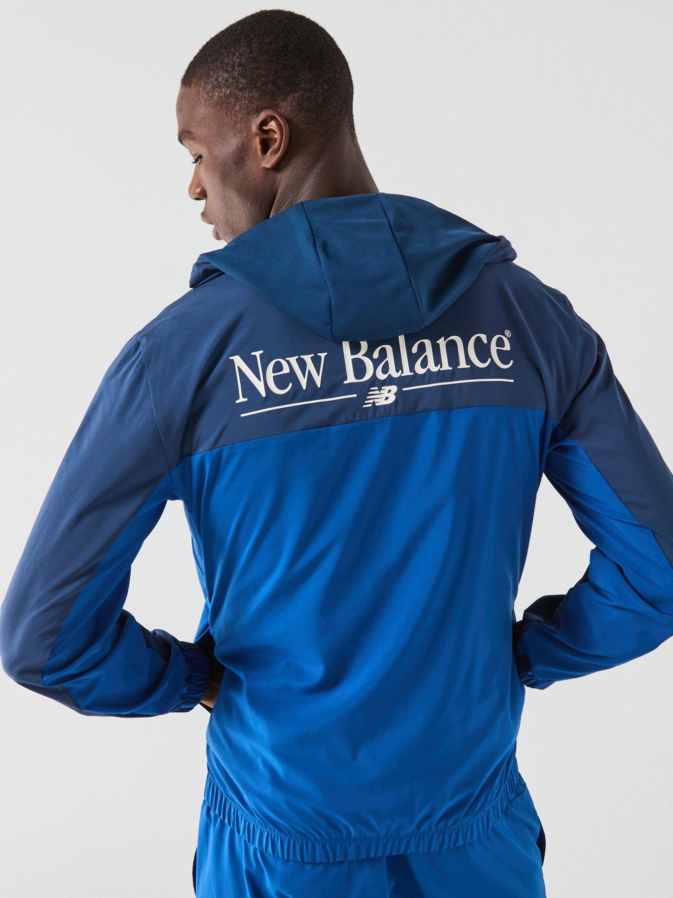 Image 2 of 6 of New Balance Mens Reimagined Woven Graphic Jacket - Blue