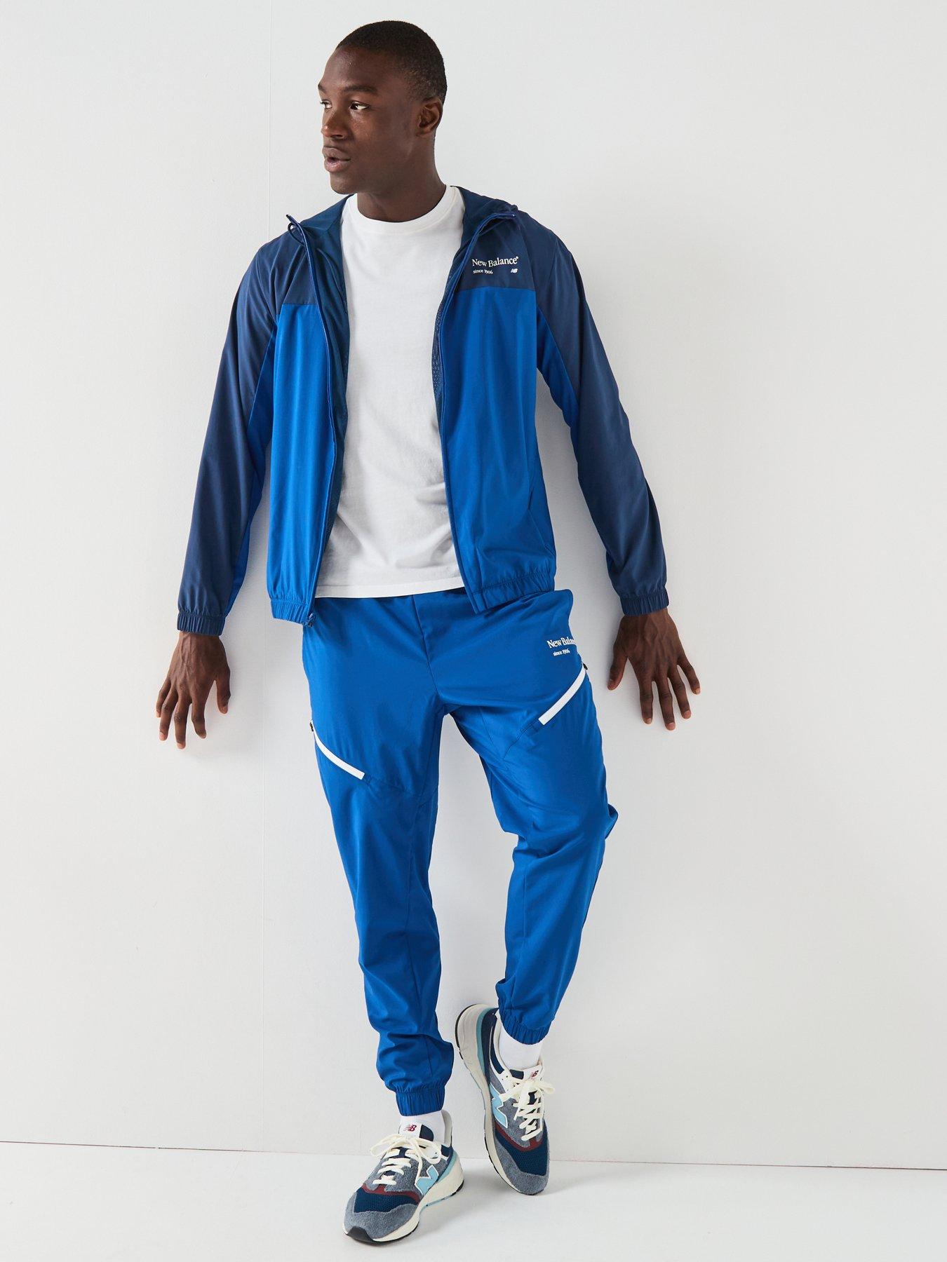 Image 3 of 6 of New Balance Mens Reimagined Woven Graphic Jacket - Blue