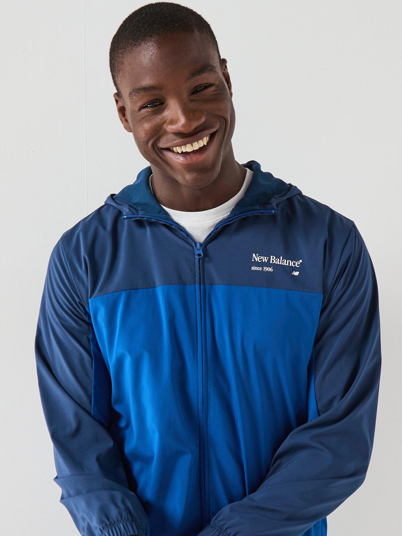 Image 4 of 6 of New Balance Mens Reimagined Woven Graphic Jacket - Blue