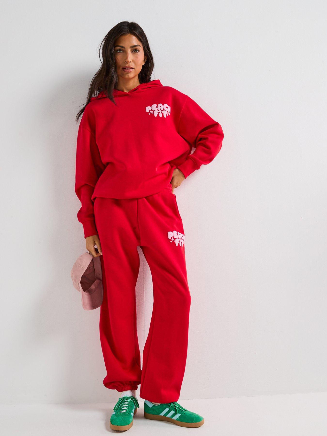 Image 5 of 6 of Peach Fit Womens Cosy Dept Hoodie - Red
