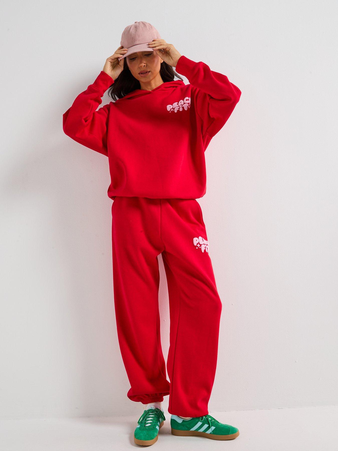 Image 6 of 6 of Peach Fit Womens Cosy Dept Hoodie - Red