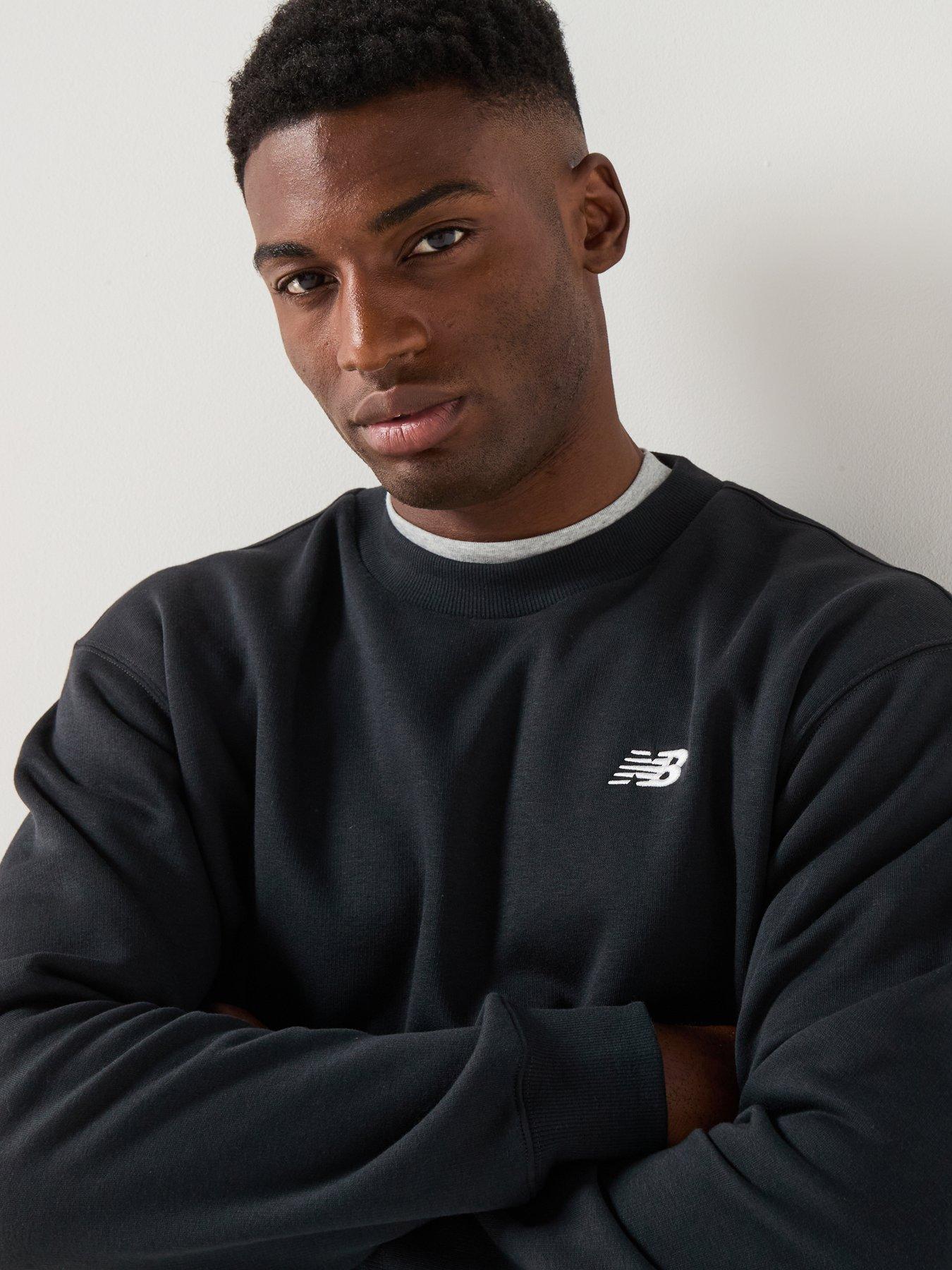 Image 4 of 5 of New Balance Mens Sports Essentials French Terry Crew - Black