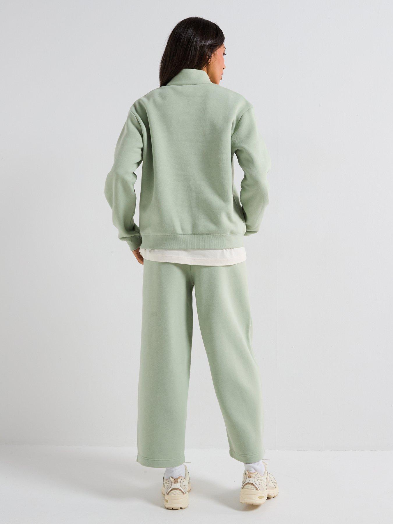 Image 6 of 6 of New Balance Womens Linear Heritage Fleece Half Zip - Green