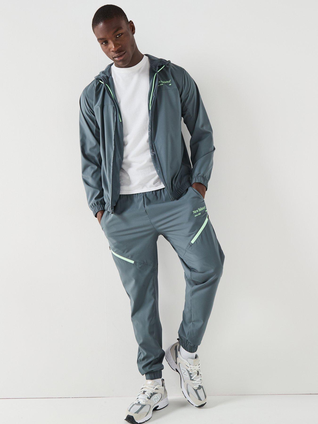 Image 3 of 6 of New Balance Mens Reimagined Woven Graphic Jacket - Grey