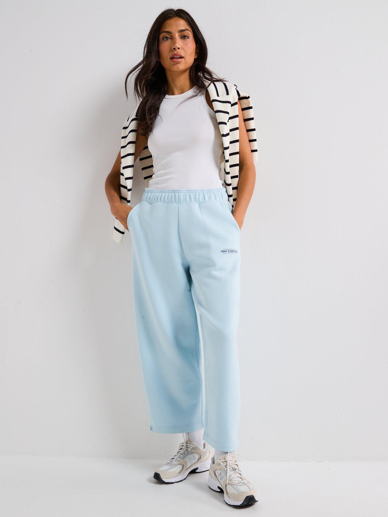 Image 3 of 6 of New Balance Womens Reimagined Fleece Barrel Leg Pant - Blue
