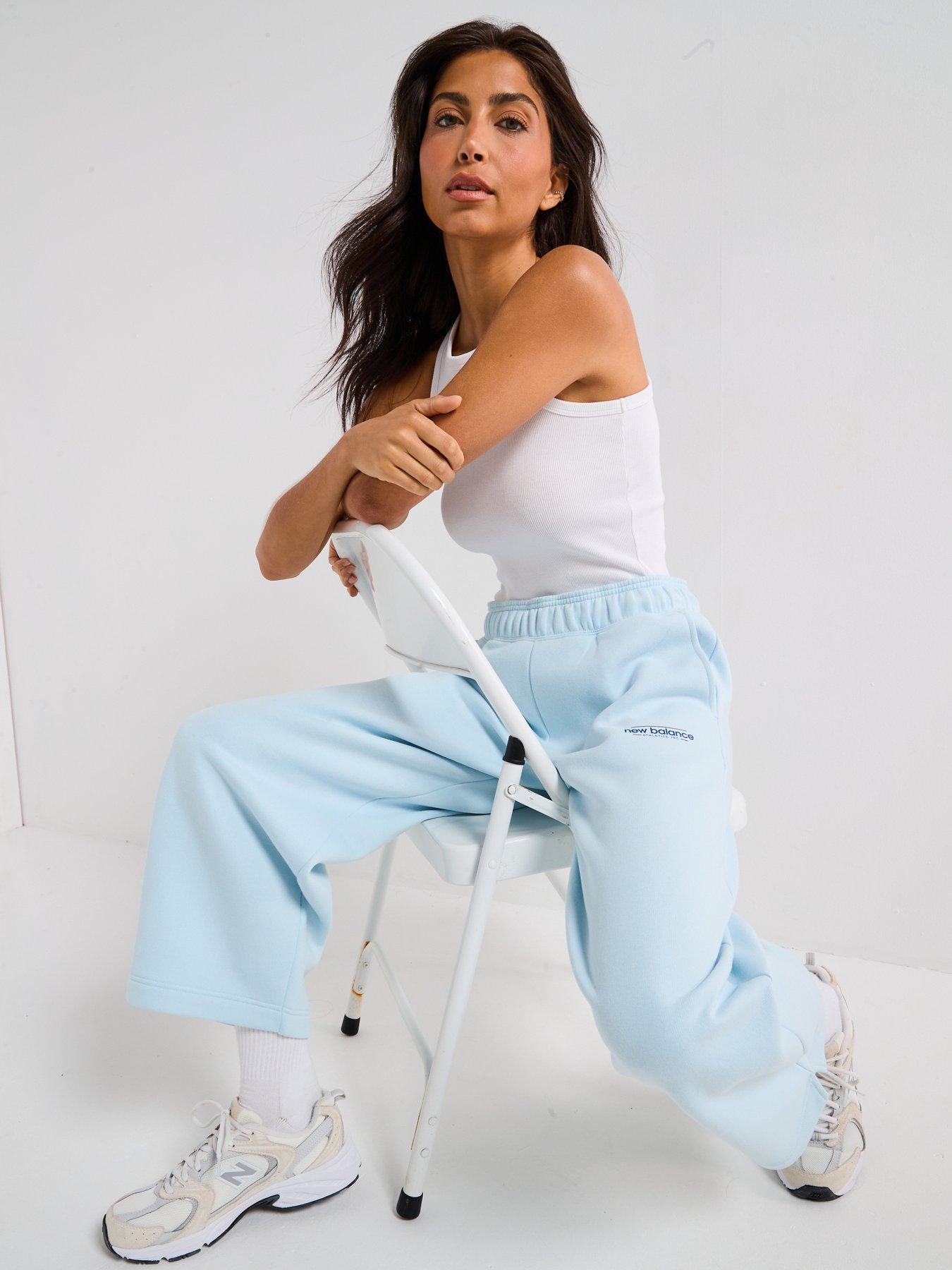 Image 5 of 6 of New Balance Womens Reimagined Fleece Barrel Leg Pant - Blue