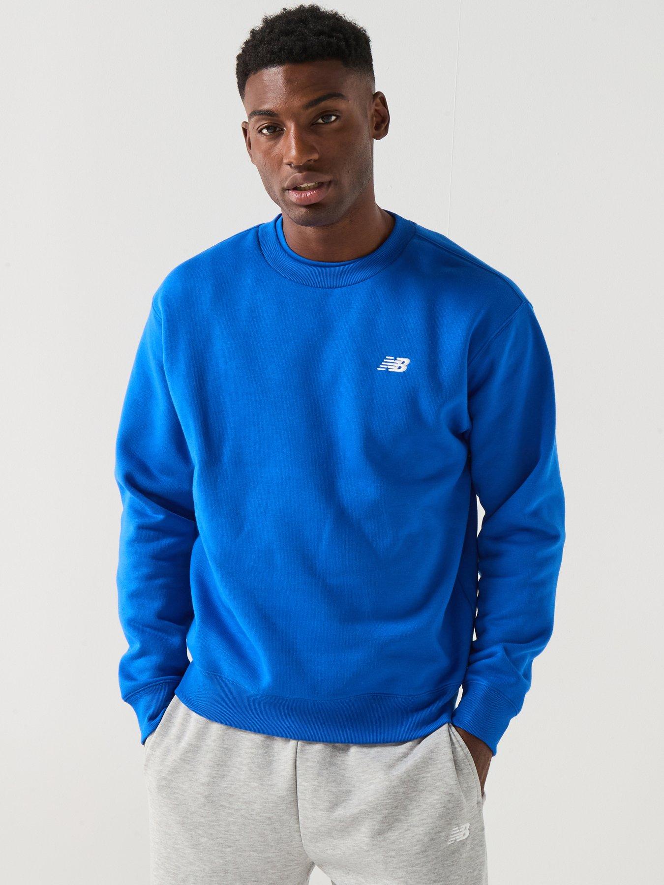 undefined Mens Sports Essential Fleece Crew Sweater - Blue