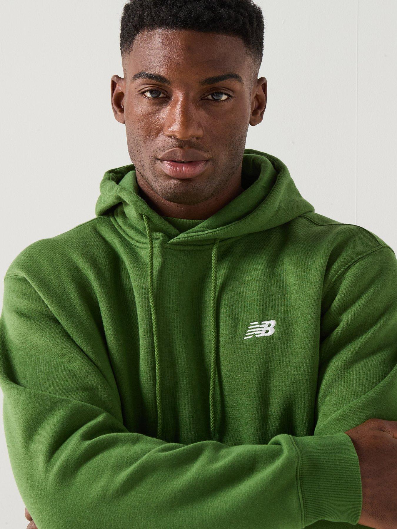 Image 4 of 6 of New Balance Mens Sports Essentials Fleece Hoodie - Green