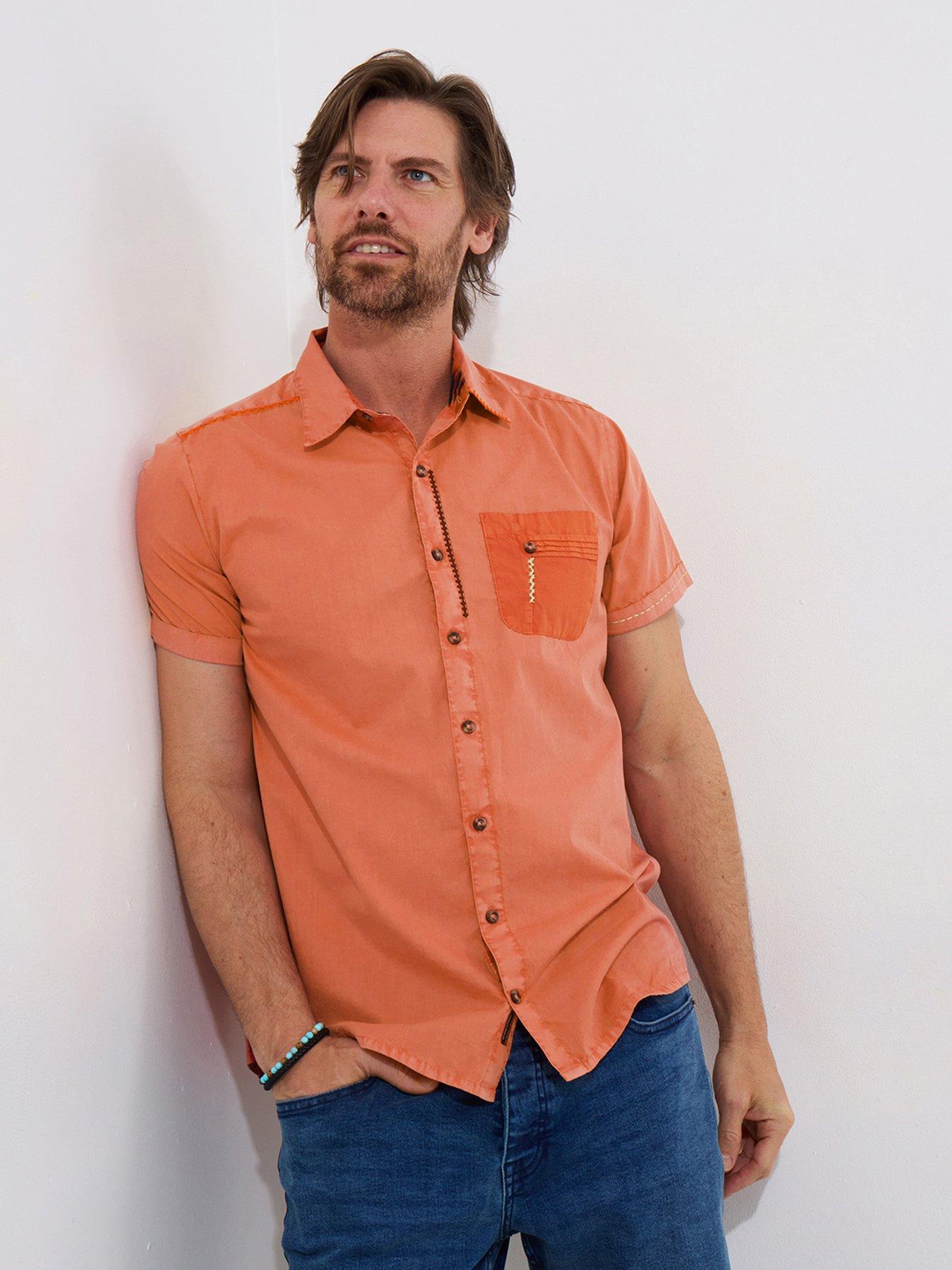  image of joe-browns-carefree-customised-short-sleeve-shirt-orange