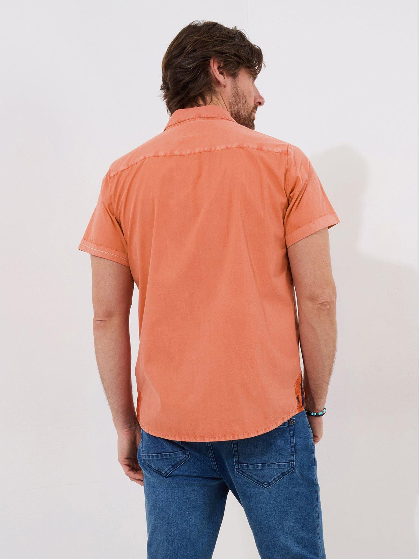  image of joe-browns-carefree-customised-short-sleeve-shirt-orange