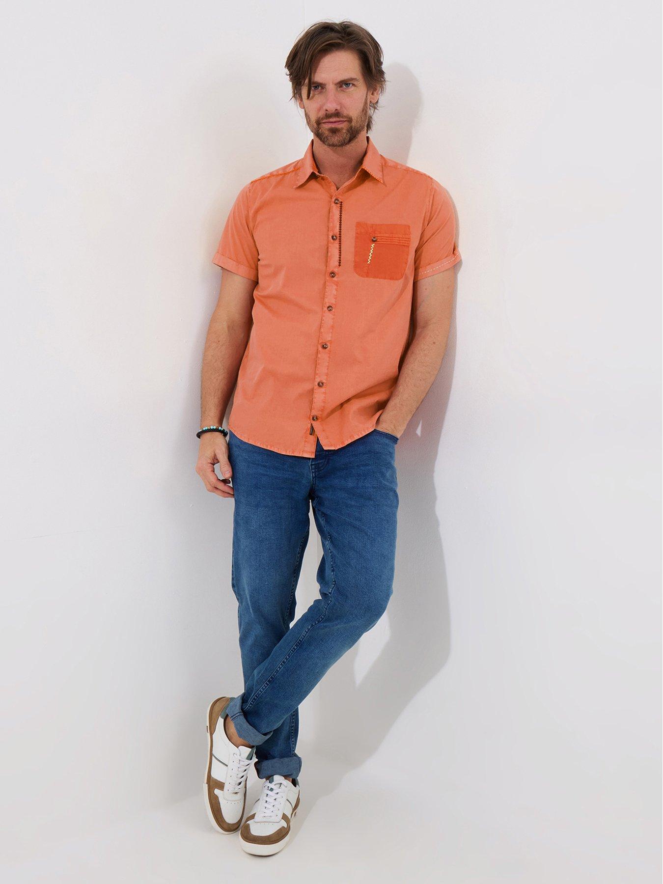  image of joe-browns-carefree-customised-short-sleeve-shirt-orange