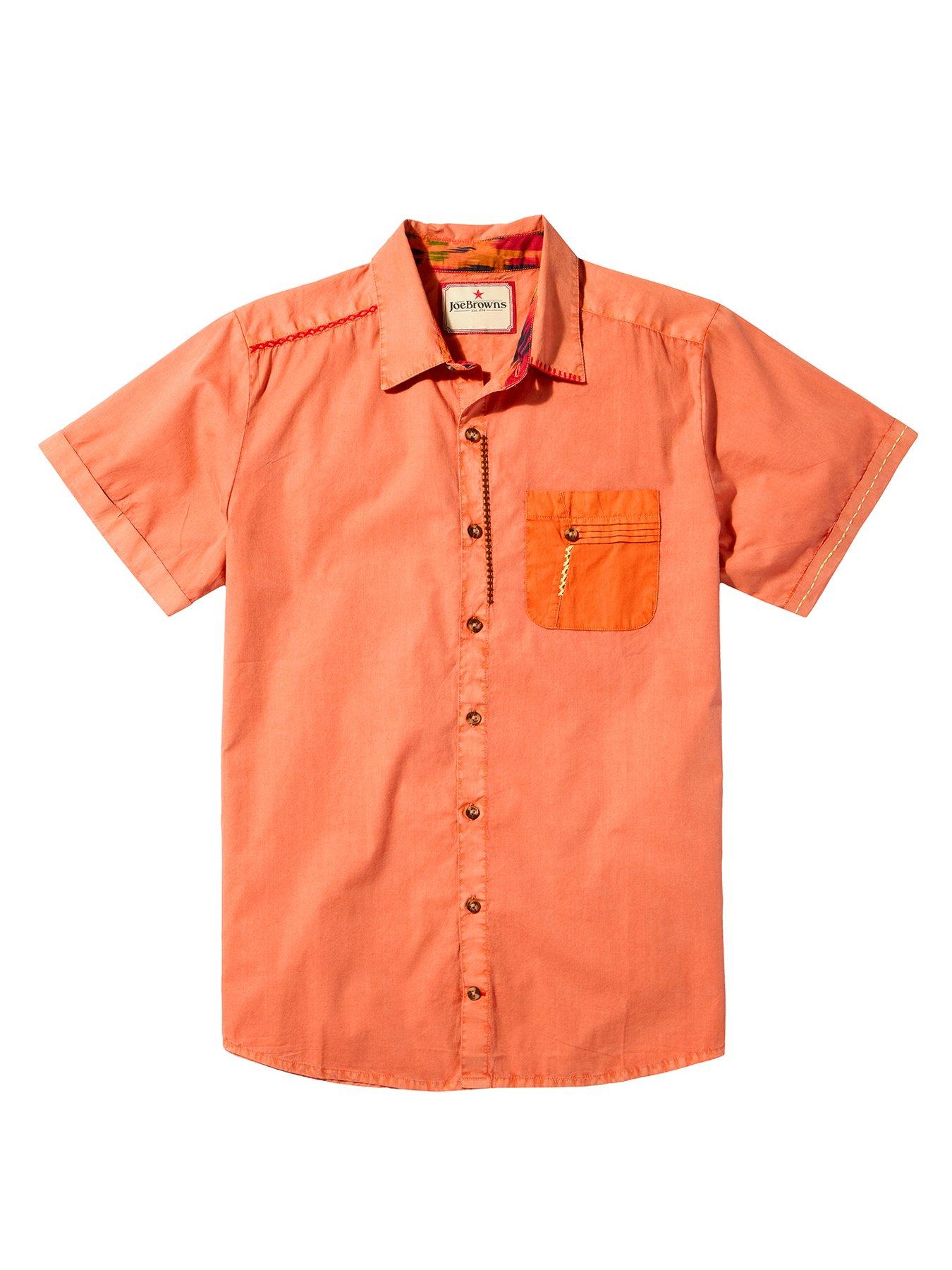  image of joe-browns-carefree-customised-short-sleeve-shirt-orange