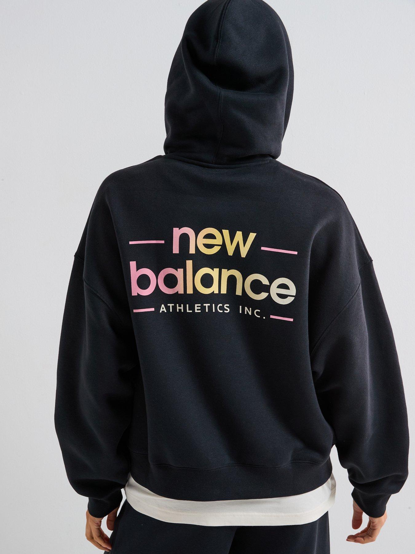 Image 2 of 6 of New Balance Womens Reimagined Fleece Oversized Hoodie - Black