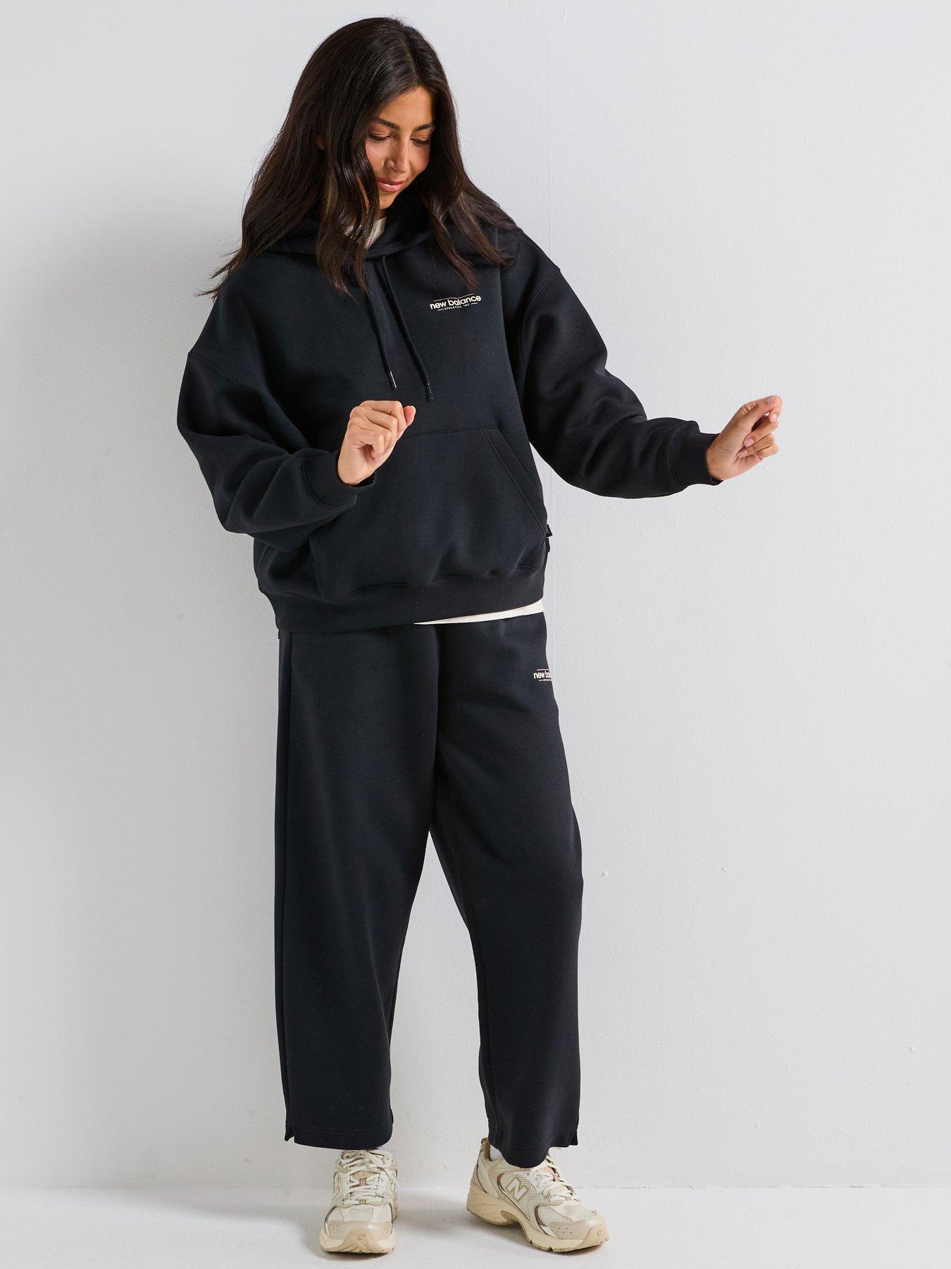 Image 3 of 6 of New Balance Womens Reimagined Fleece Oversized Hoodie - Black