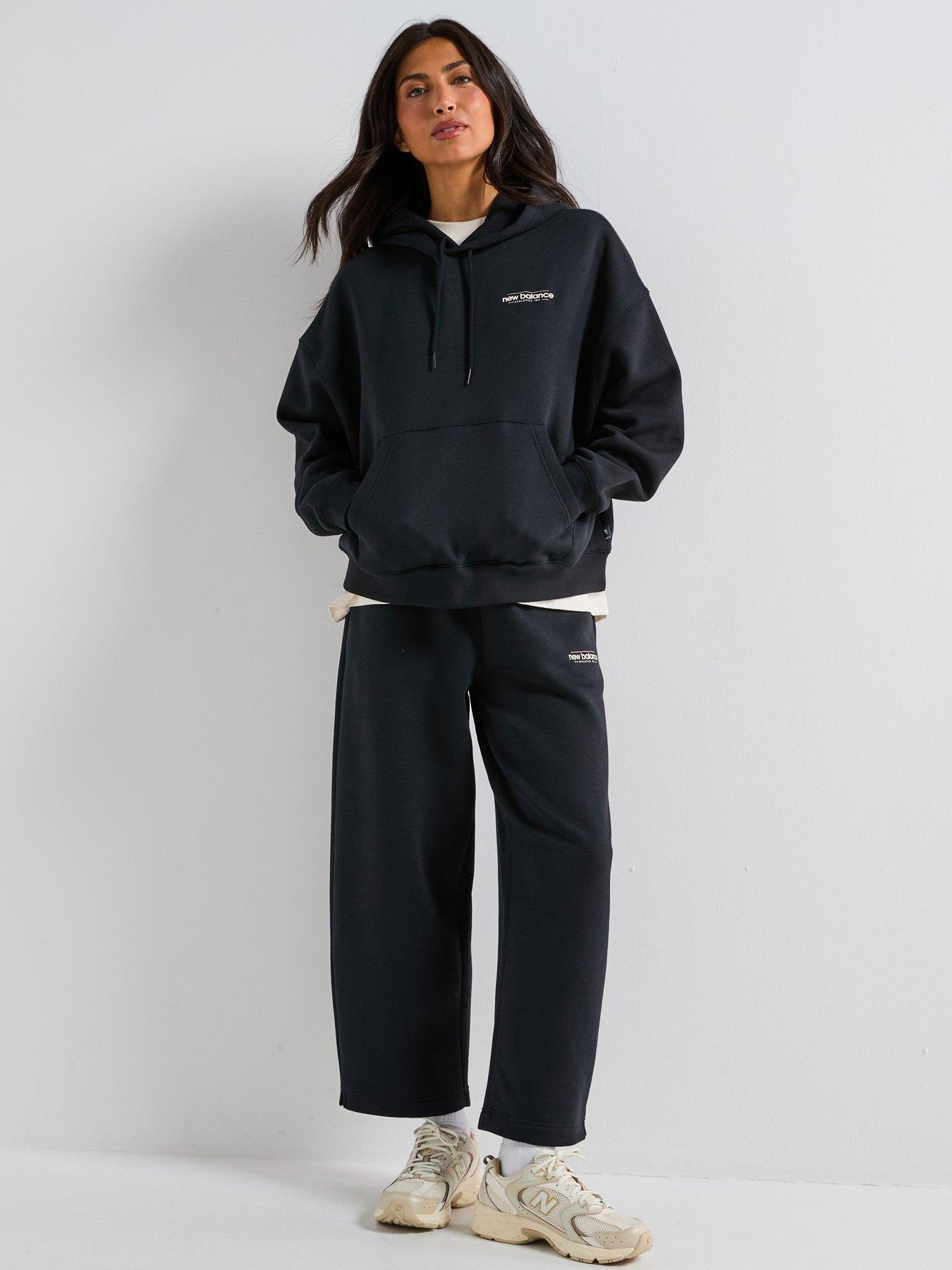 Image 5 of 6 of New Balance Womens Reimagined Fleece Oversized Hoodie - Black
