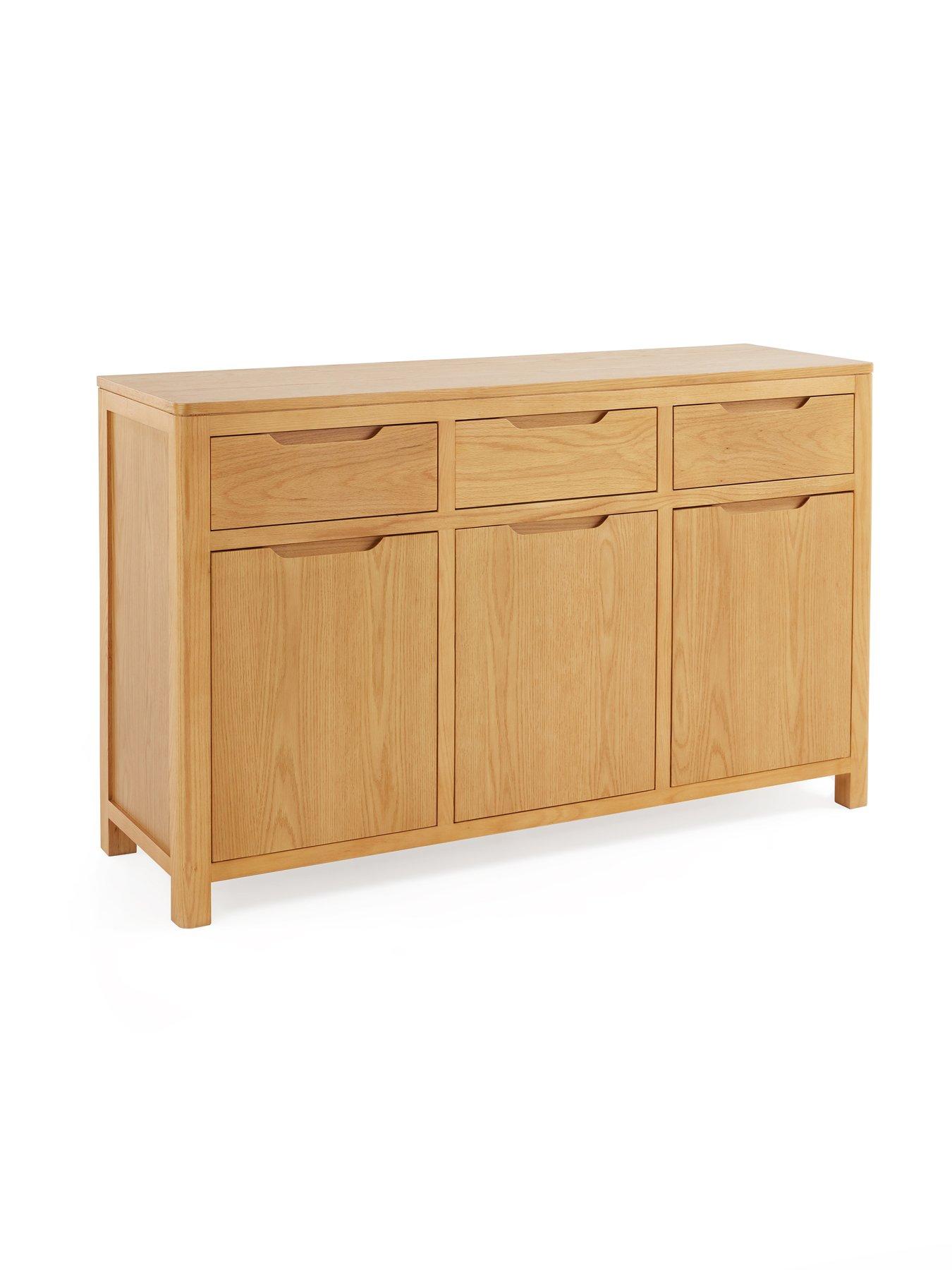 Image 3 of 7 of Very Home Saxon Large Ready Assembled Sideboard - Oak
