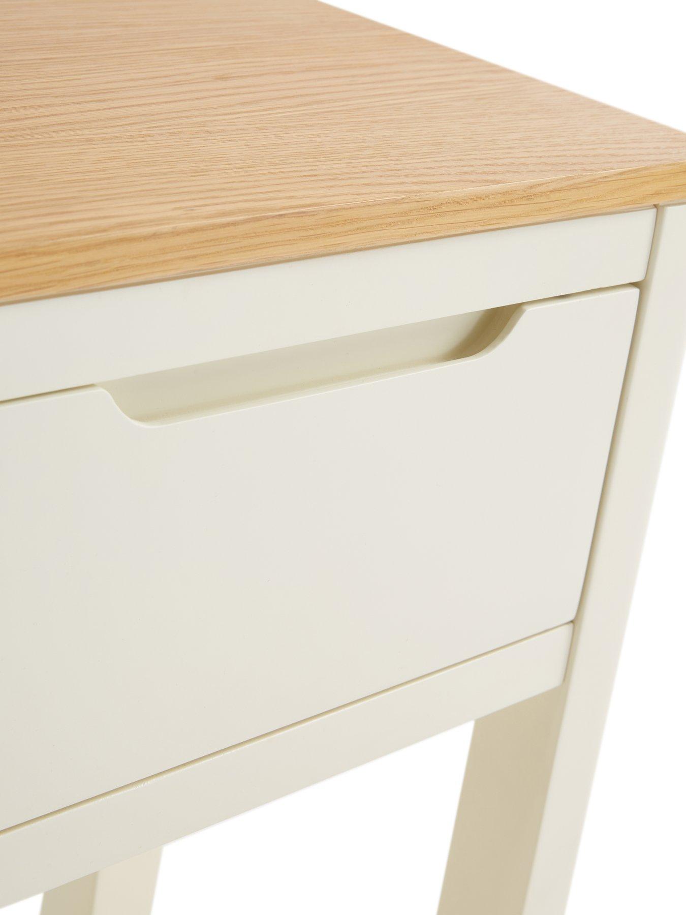Image 5 of 7 of Very Home Saxon Ready Assembled 2 Drawer Console Table with Shelf - Cream/Oak