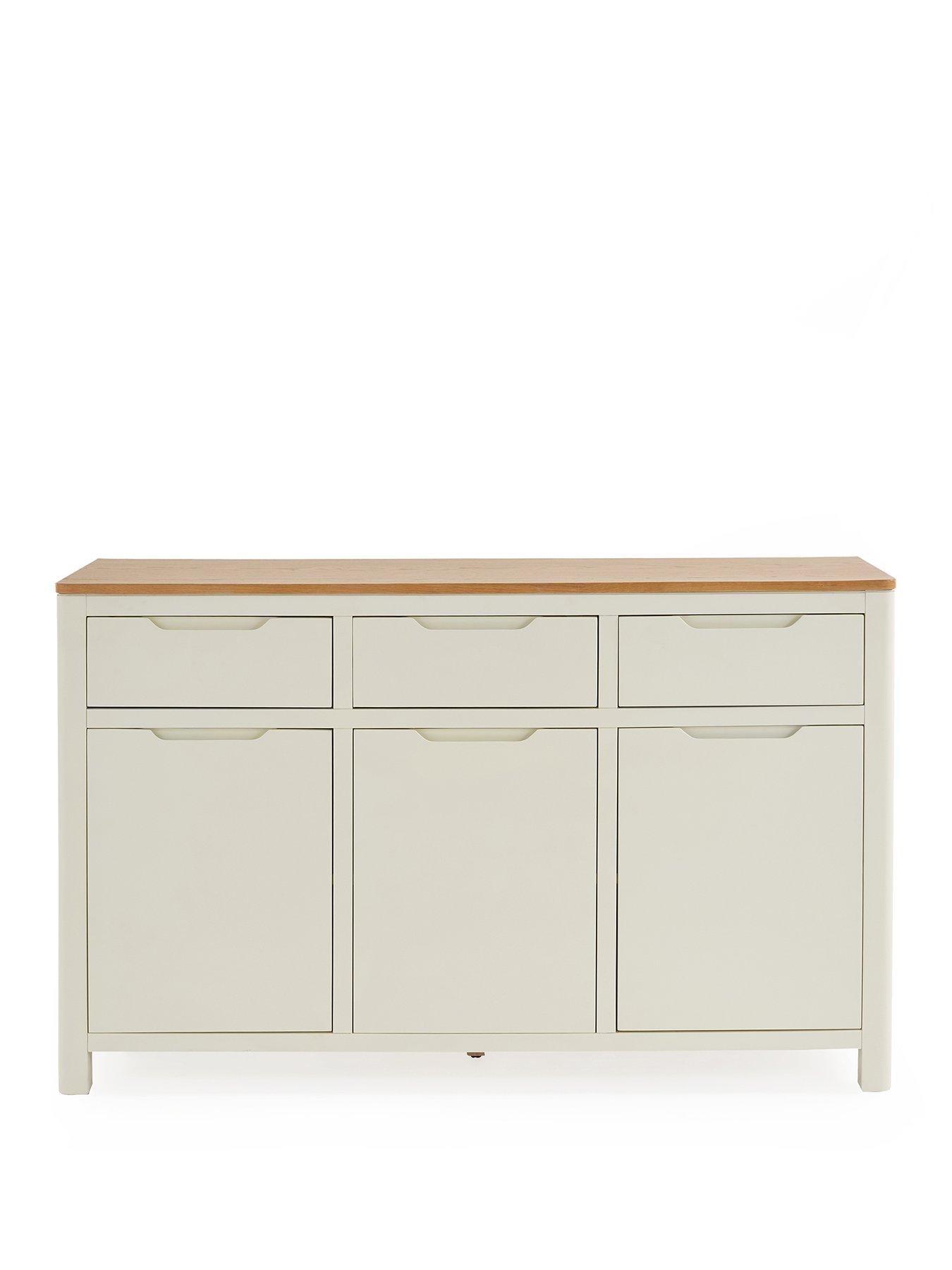 Image 2 of 7 of Very Home Saxon Large Ready Assembled&nbsp;Sideboard - Cream/Oak
