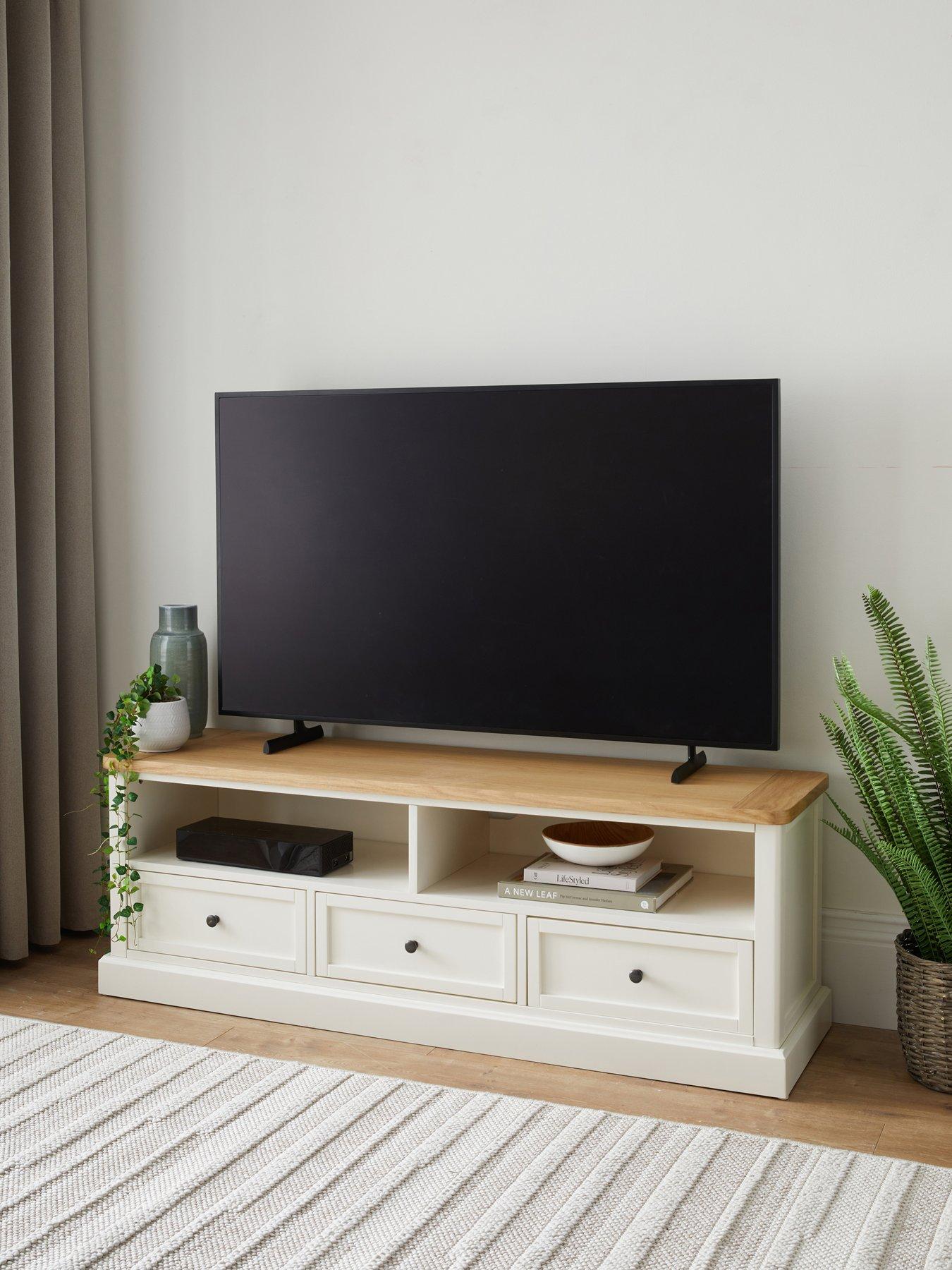 Image 1 of 7 of Very Home Charlton TV Unit fits&nbsp;up To 65" TV&nbsp;in Ivory/Oak&nbsp;- FSC&reg; Certified
