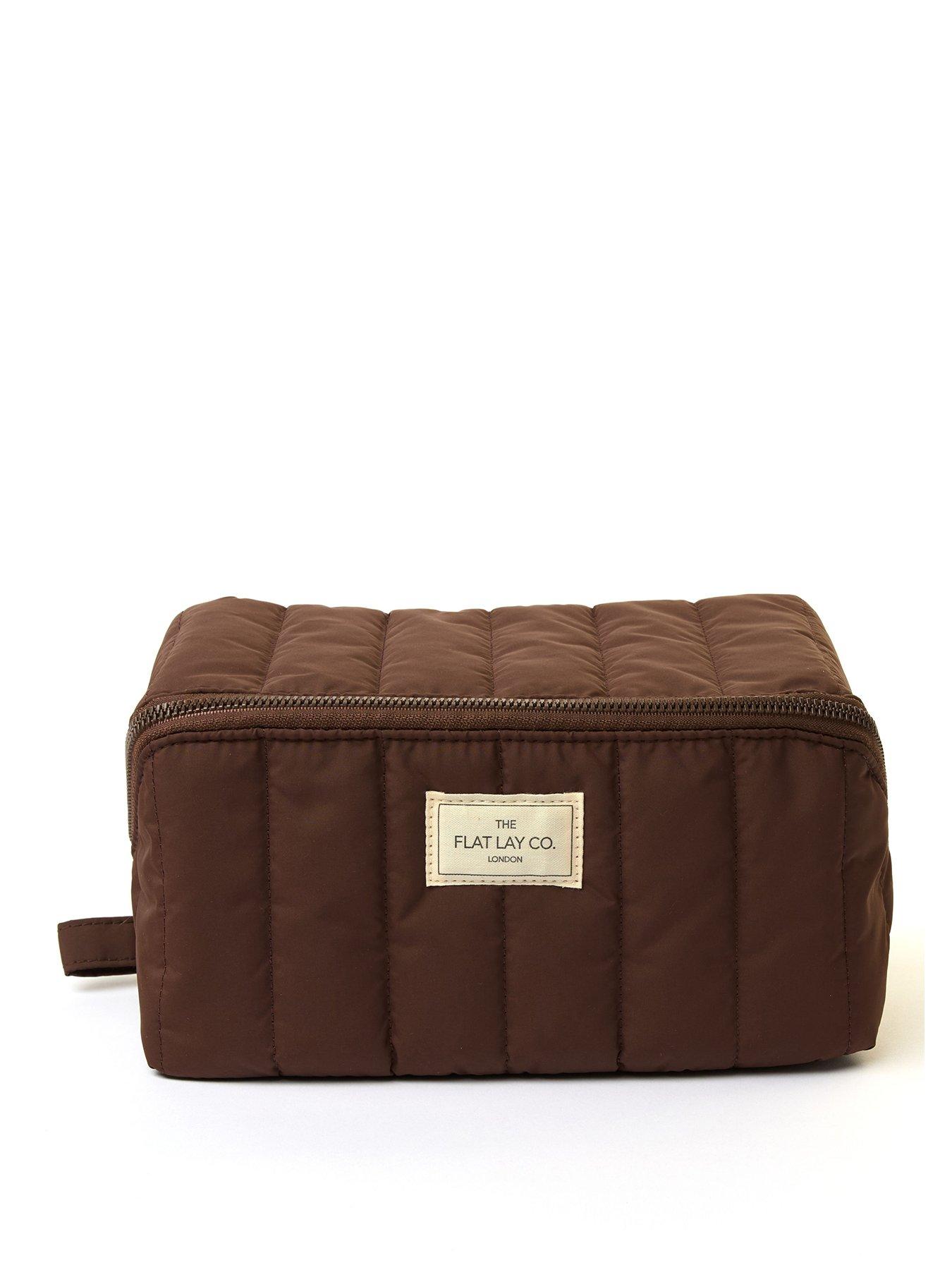 Image 1 of 5 of The Flat Lay Co. Marshmallow Flat Lay Makeup Box Bag - Espresso