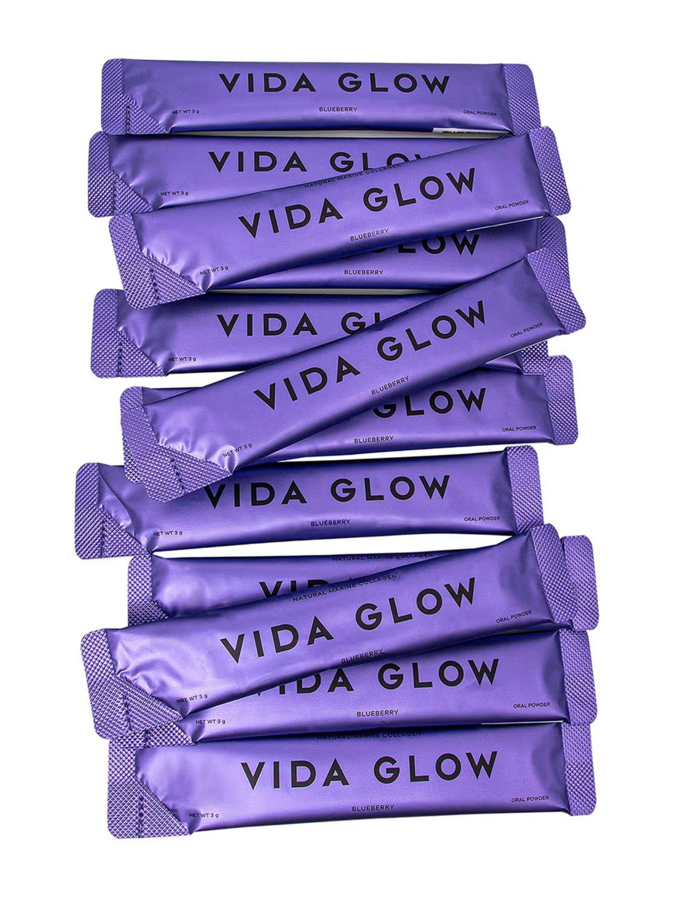  image of vida-glow-blueberry-marine-collagen-powder-sachets-x-30