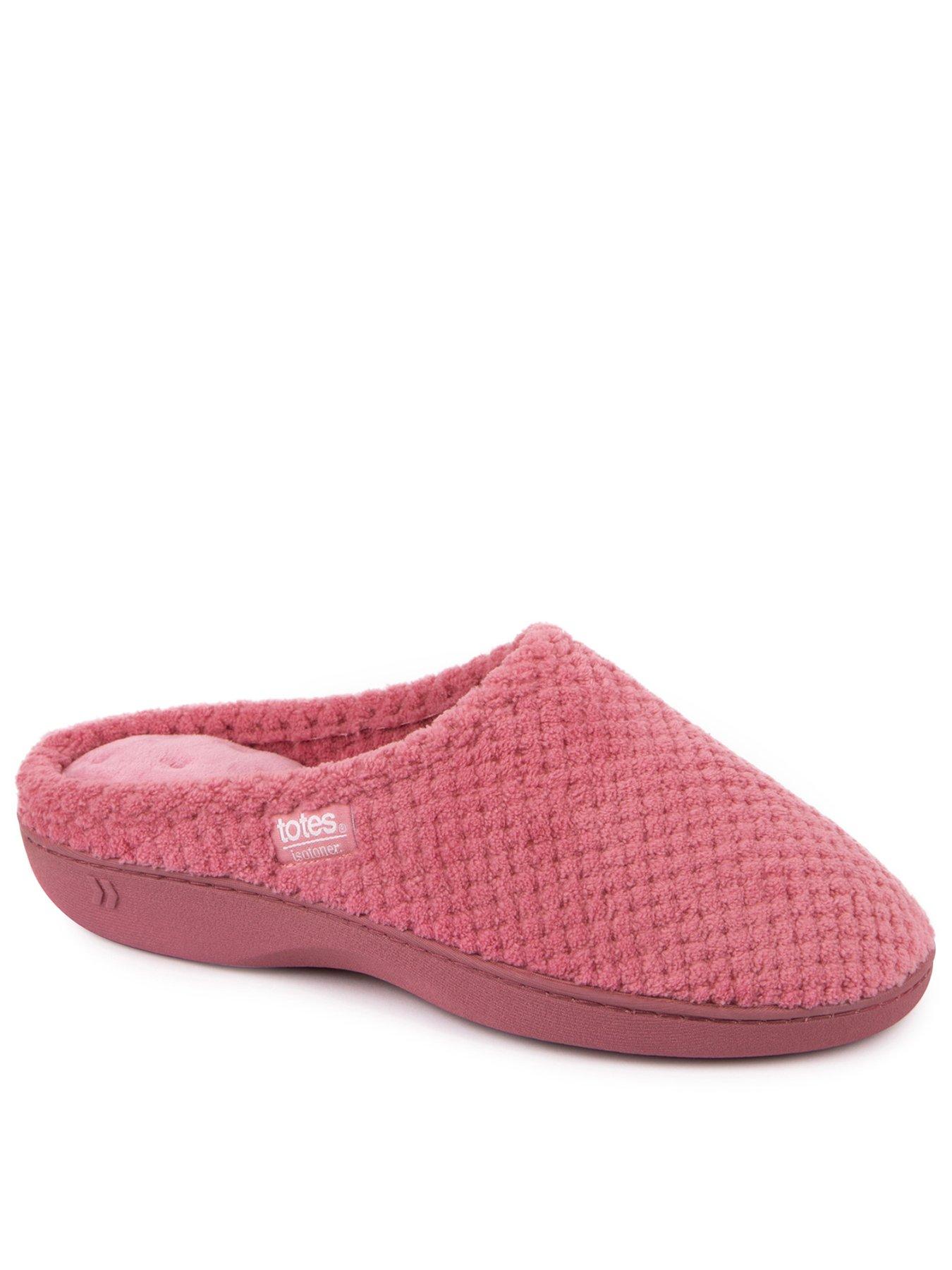 undefined Isotoner Popcorn Terry Mule Slippers - Pink