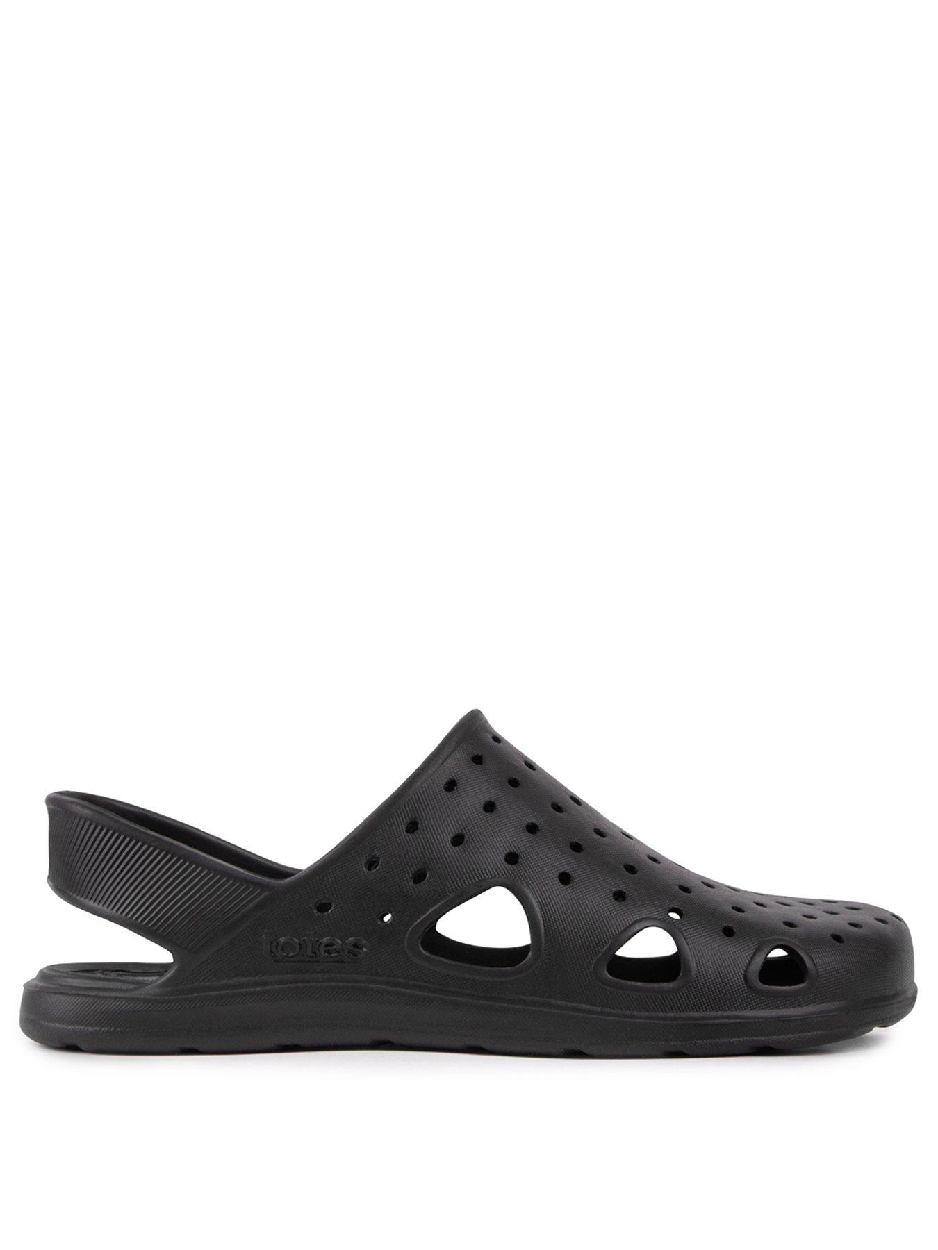  image of totes-totes-solbounce-sling-back-clog-sandals-black