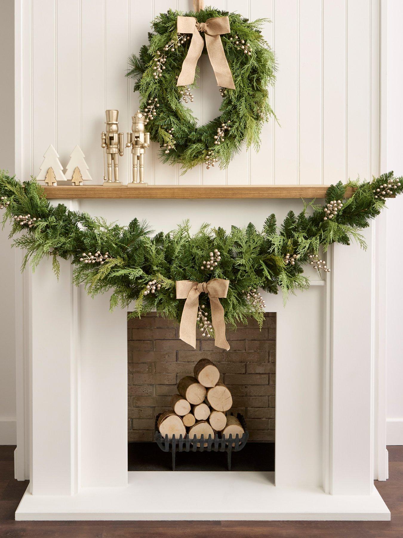 Image 1 of 4 of Very Home Hessian Bow And Cedar Swag 180cm