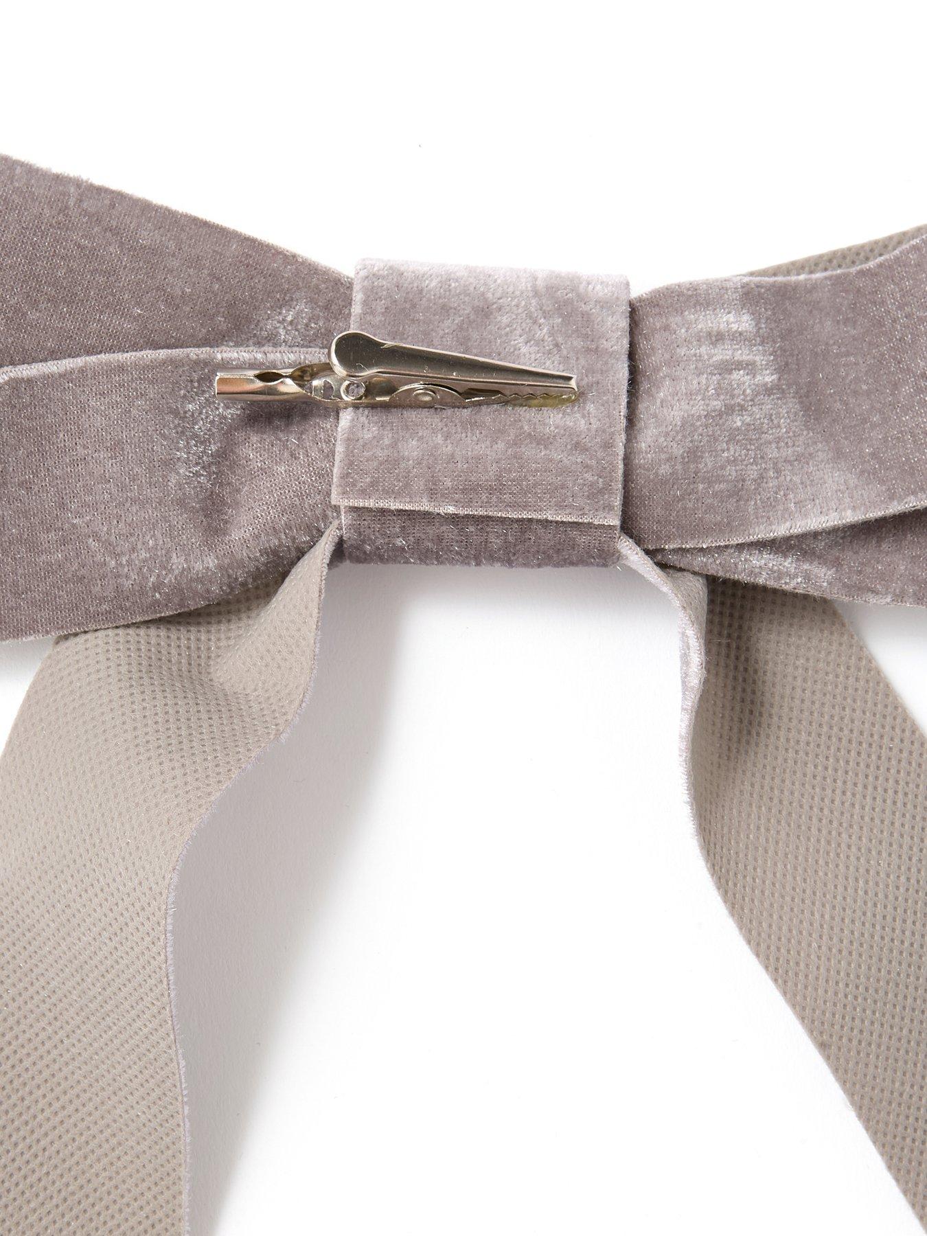 Image 4 of 4 of Very Home Set of 6 Silver Velvet Christmas Tree Bows - 25 cm