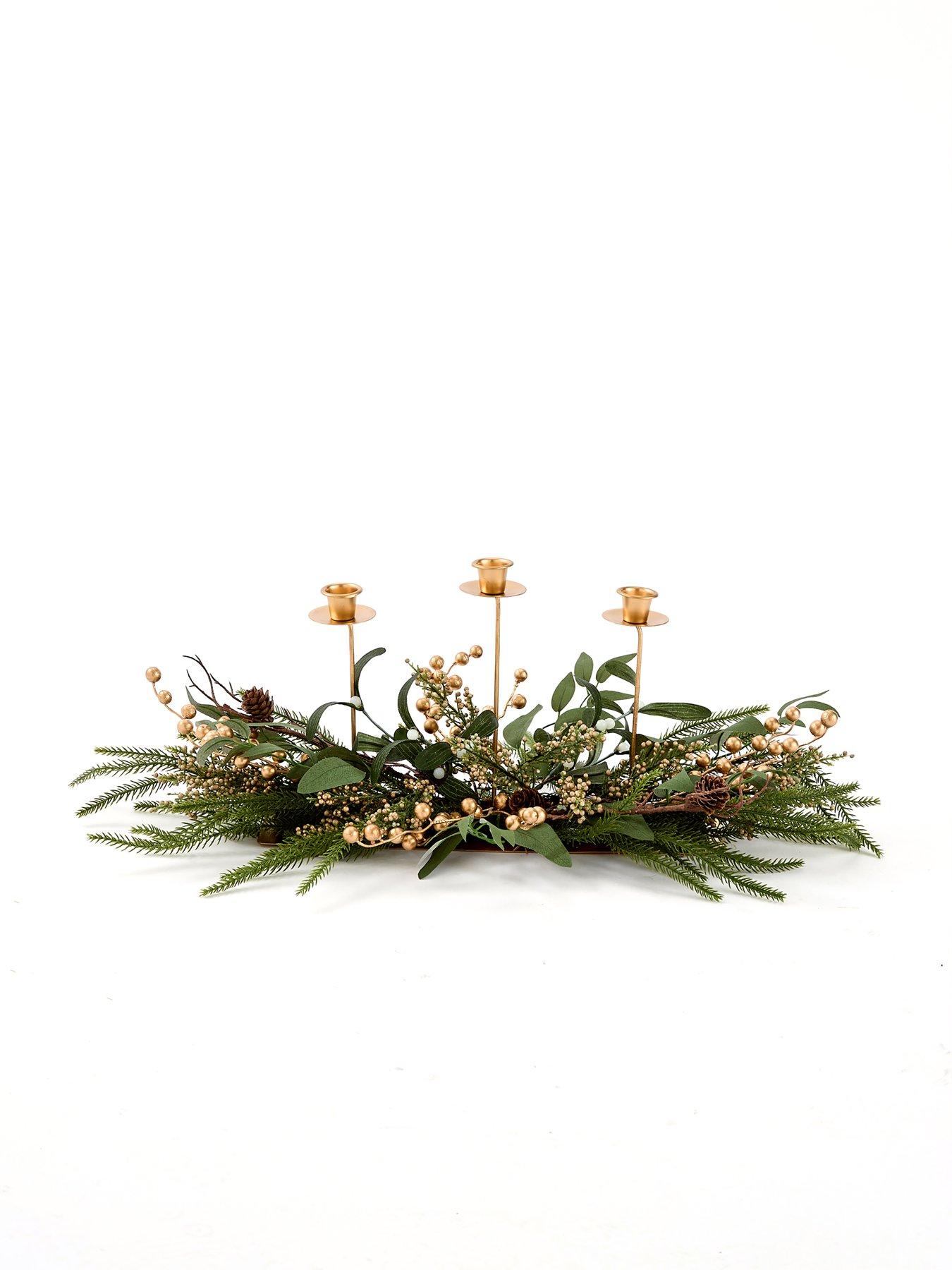 Image 2 of 5 of Very Home Mistletoe and Gold Berry Christmas&nbsp;Table Centre - 70 cm