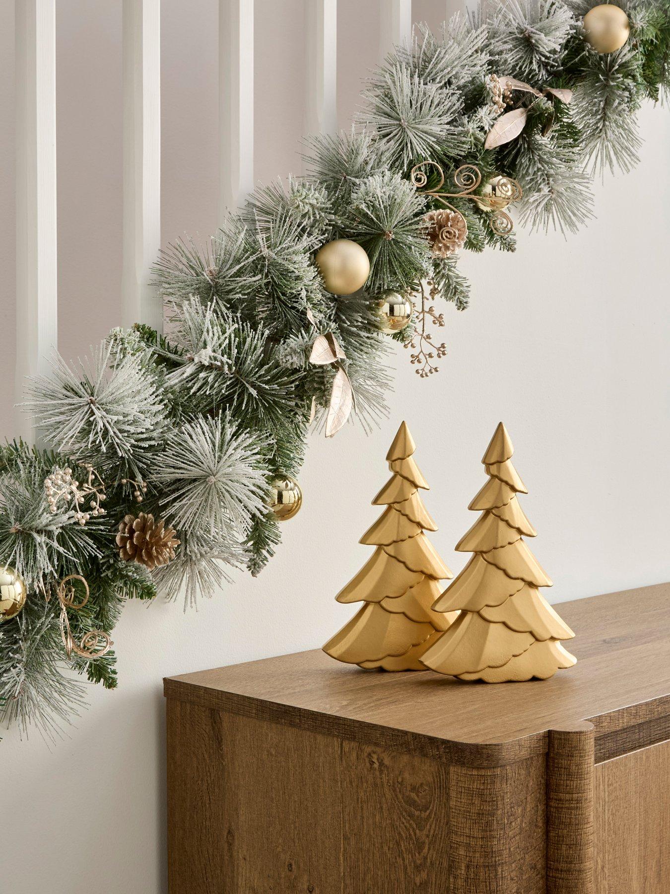 undefined Flocked Foliage 9ft Christmas Garland