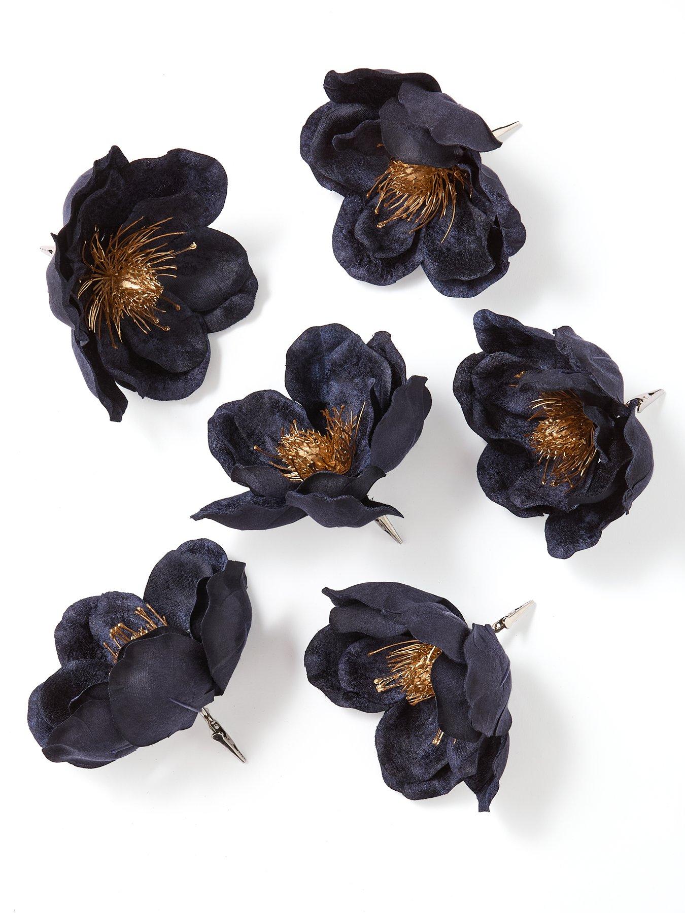 Image 2 of 4 of Very Home Set of&nbsp;6 Blue Magnolia Christmas Tree Clips