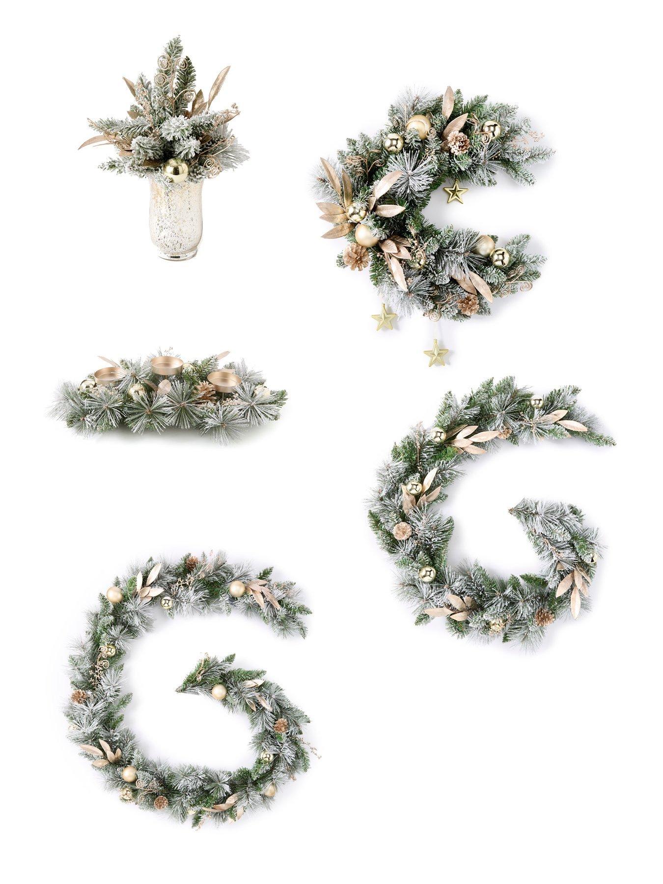 Image 4 of 4 of Very Home Flocked Foliage Christmas Garland - 6ft