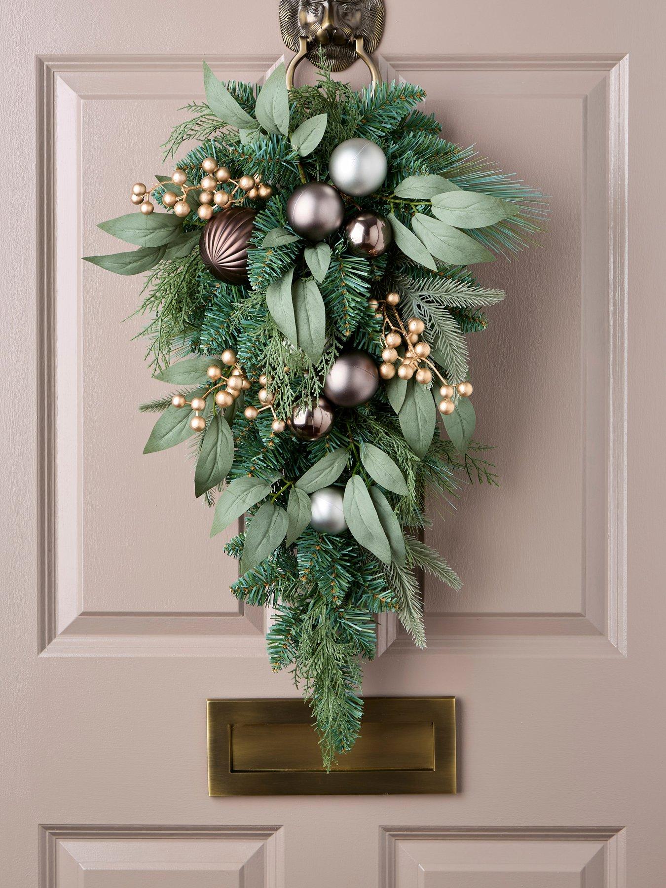 undefined Nordic Teardrop Christmas Wreath - 70 cm