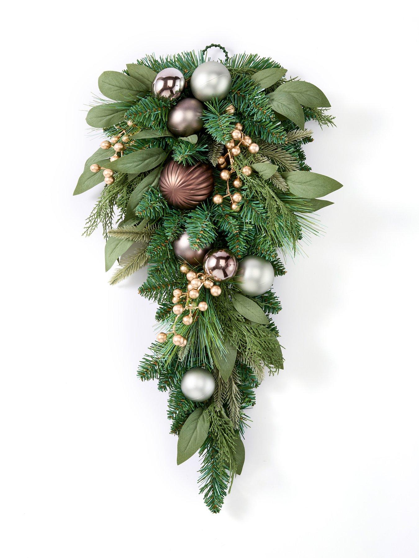 Image 2 of 4 of Very Home Nordic Teardrop Christmas Wreath - 70 cm