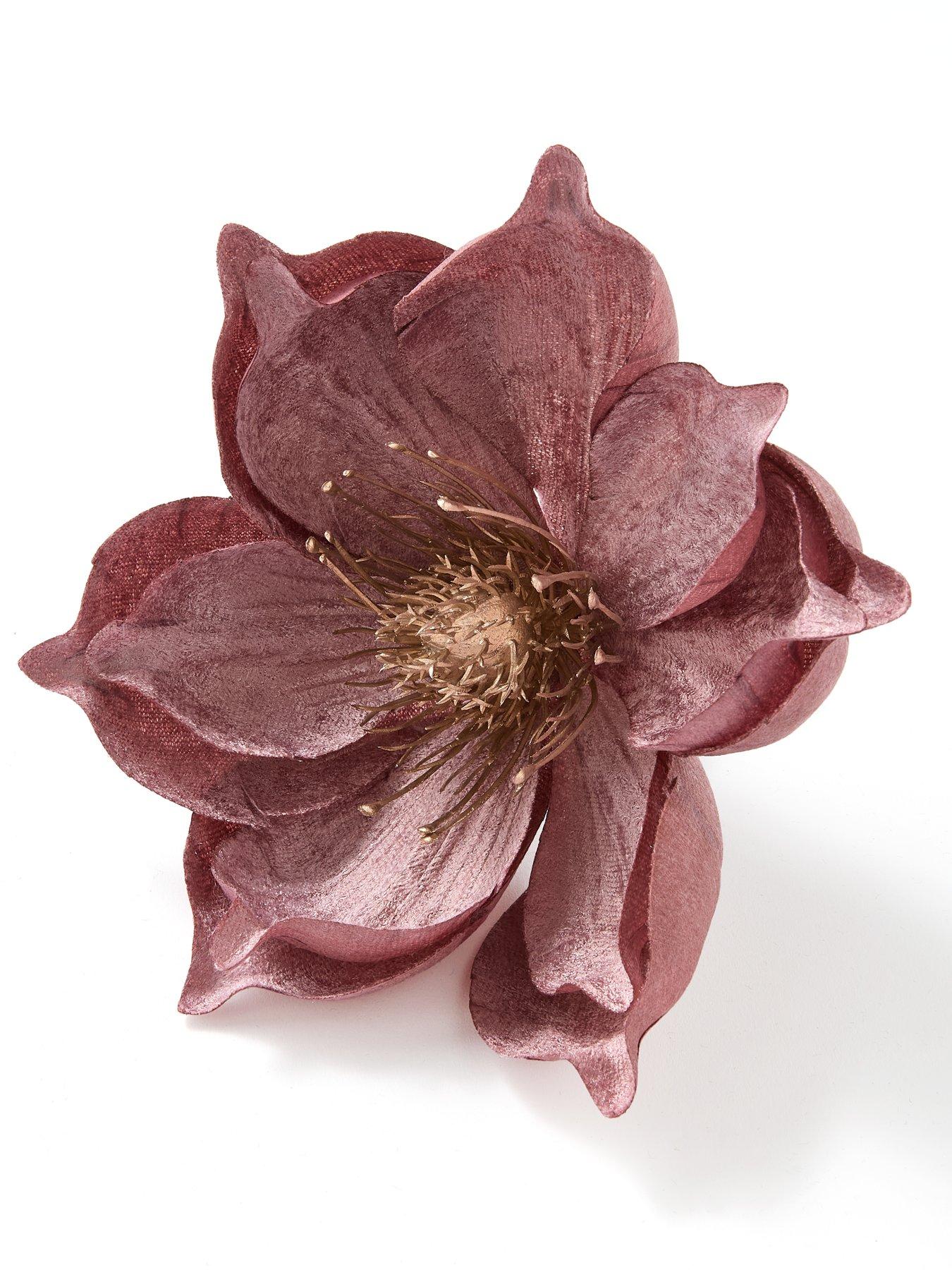 Image 3 of 4 of Very Home Set of 6 Dusky Pink Magnolia Christmas Tree Clips