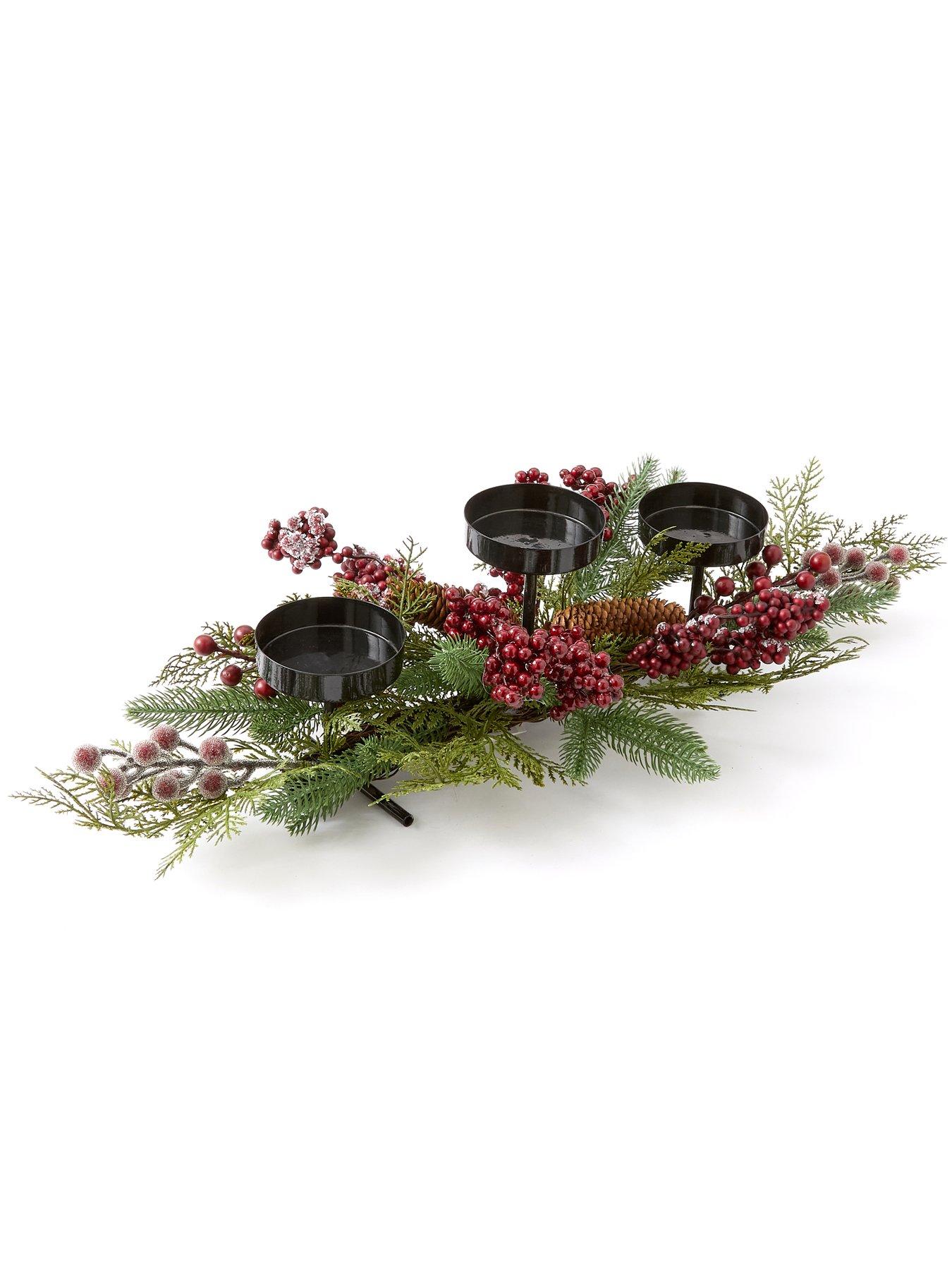 Image 3 of 7 of Very Home Foliage And Berries Table Centre Christmas Decoration