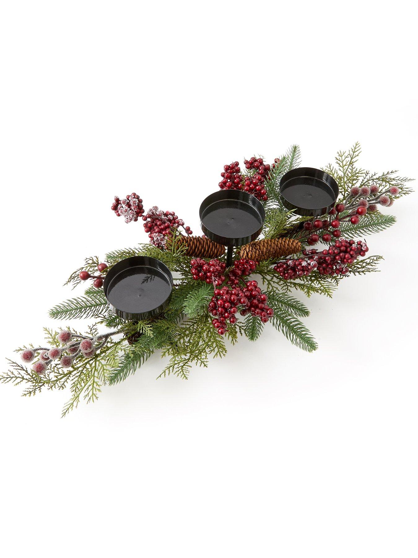 Image 4 of 7 of Very Home Foliage And Berries Table Centre Christmas Decoration