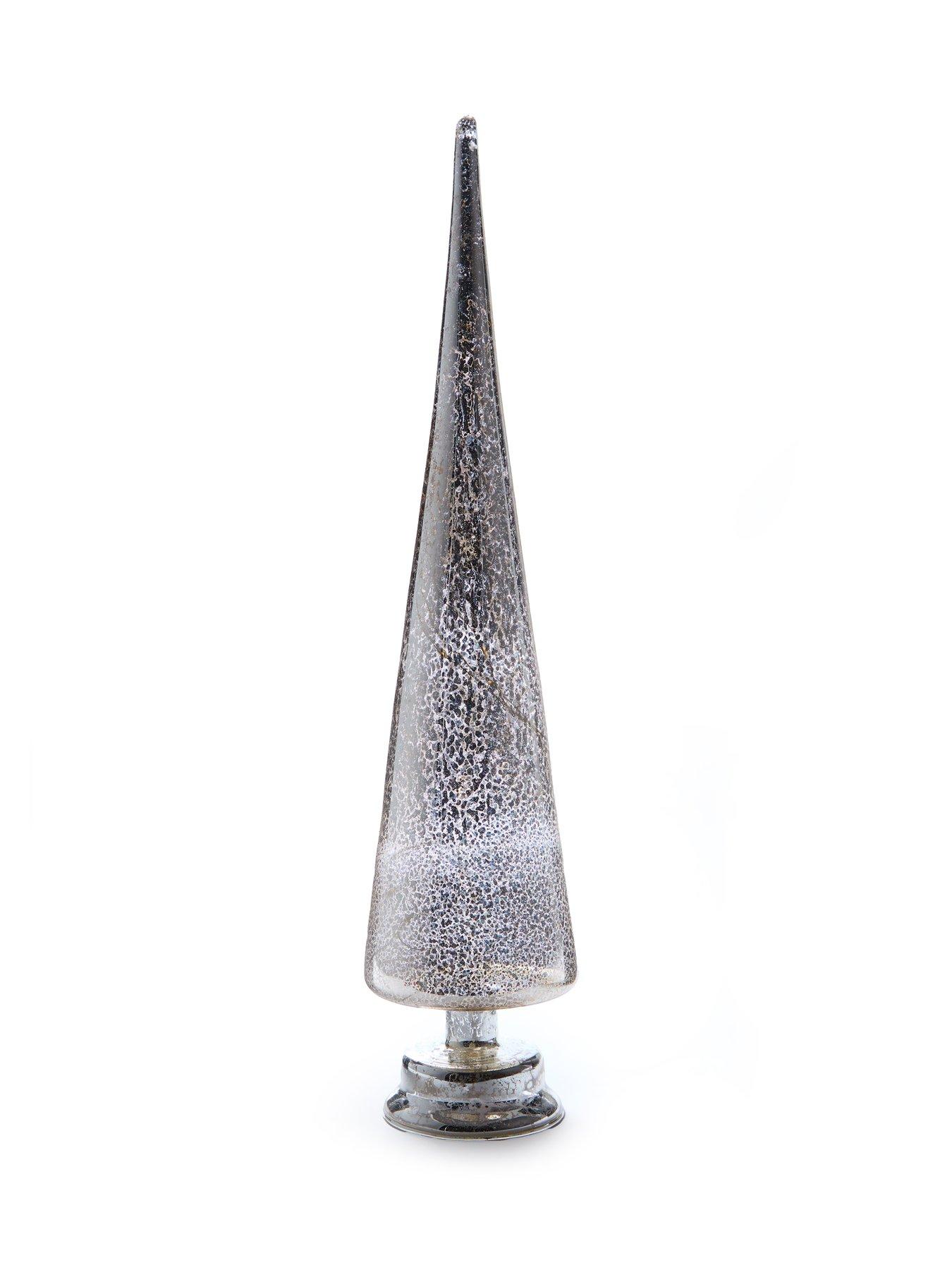 Image 2 of 4 of Very Home Tapered Mercury Glass Pre Lit Christmas&nbsp;Tree Ornament