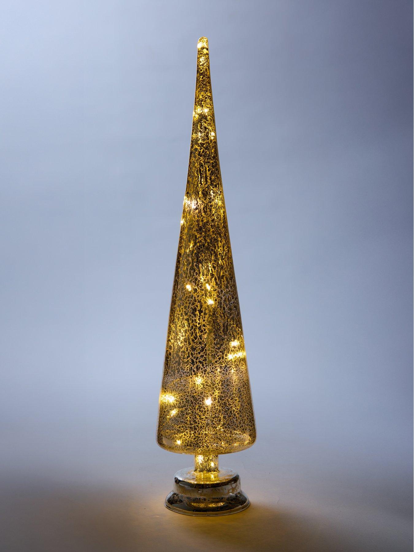Image 3 of 4 of Very Home Tapered Mercury Glass Pre Lit Christmas&nbsp;Tree Ornament