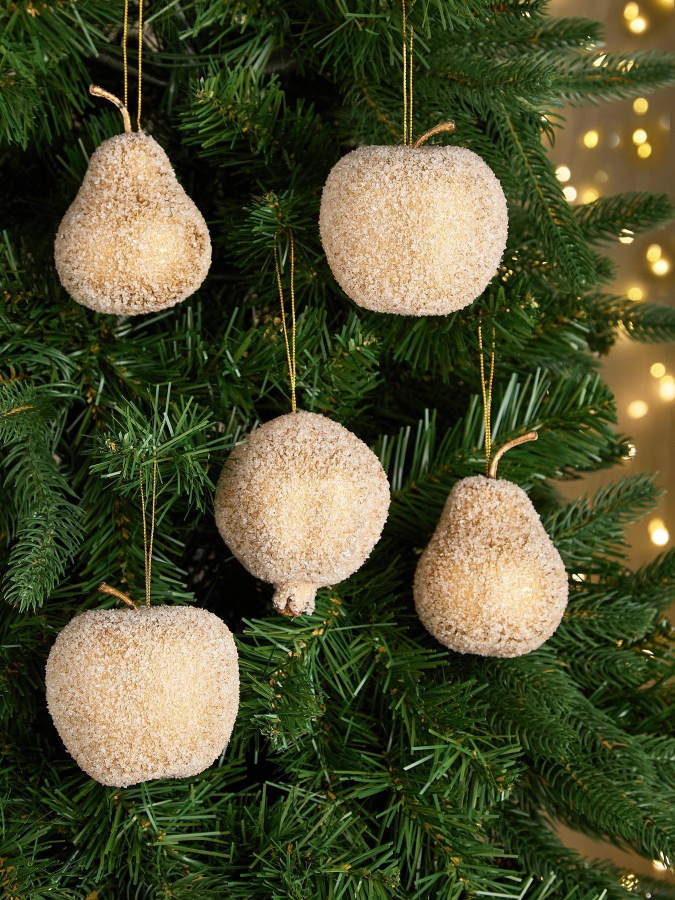 The Very Collection Set of 8 Fruit Christmas Tree Decorations