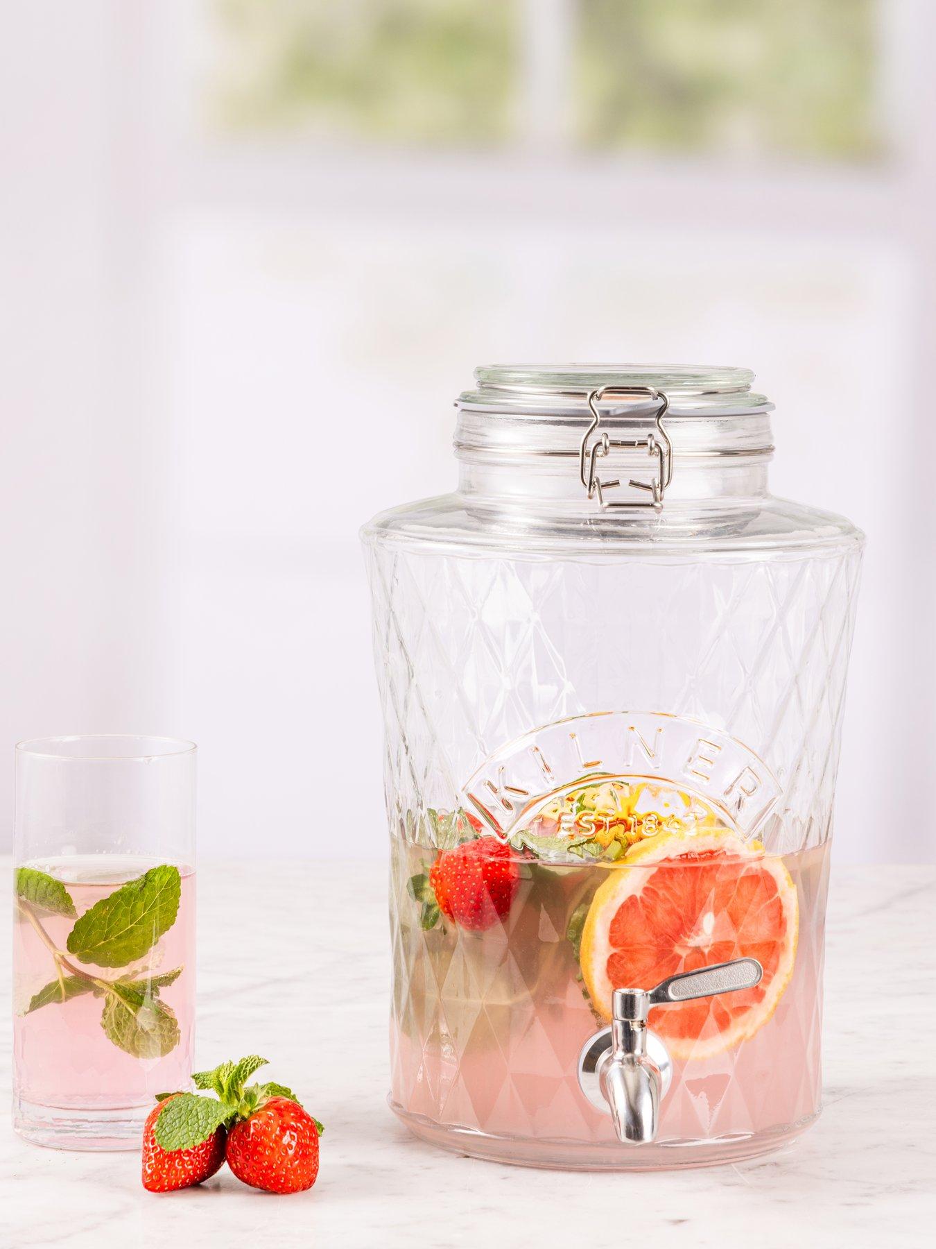 KILNER Clip-Top 5-Litre Diamond Drinks Dispenser