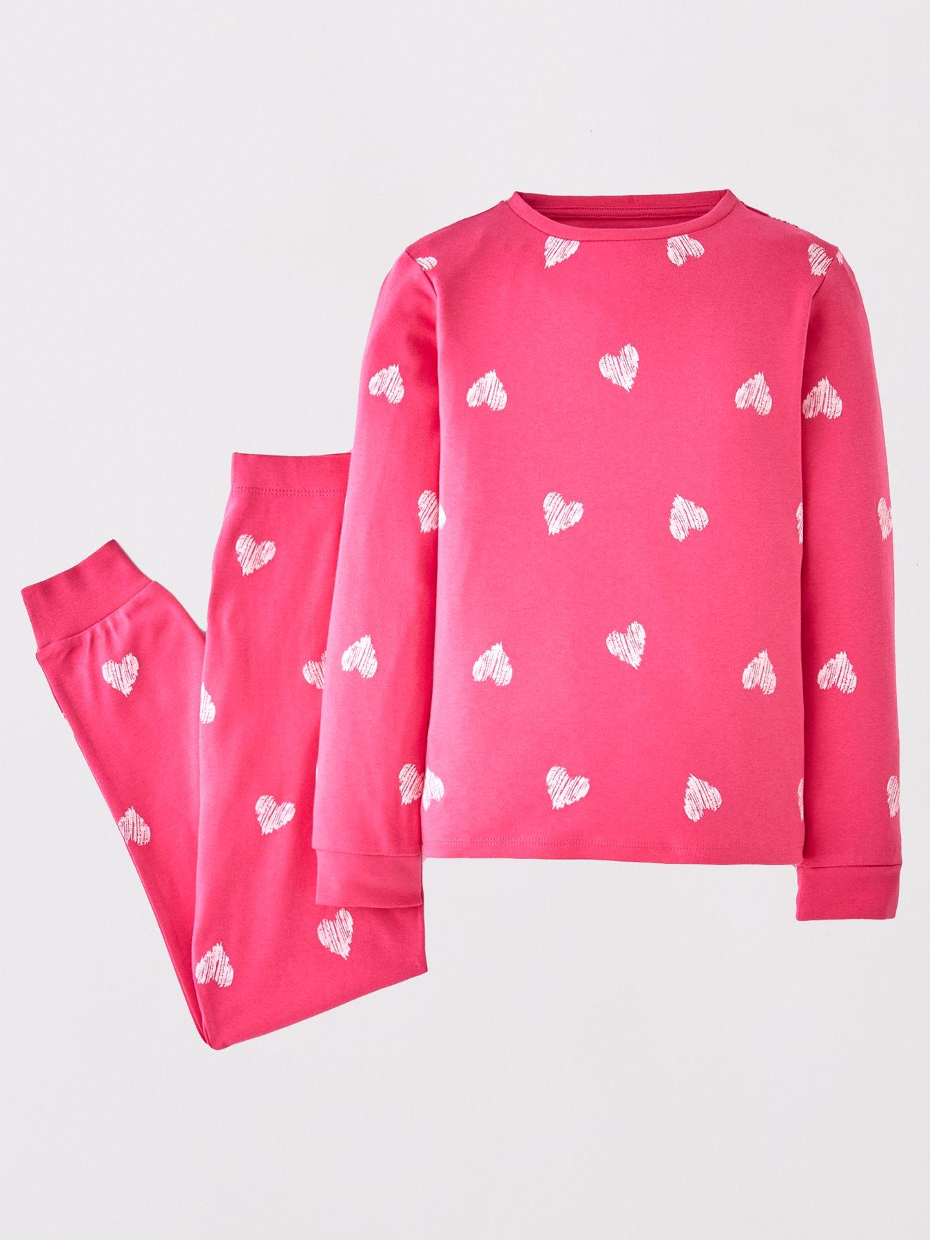 Image 3 of 5 of The Very Collection Girls 3 Pack Cherry/Heart/Leopard Print Pyjamas - Multi