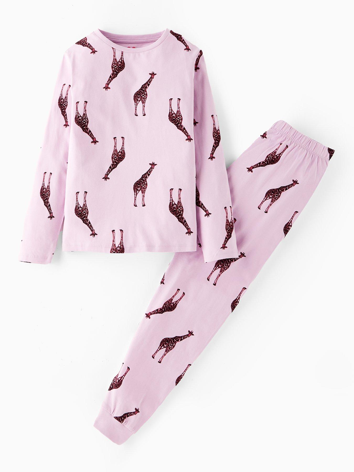 V by Very Girls Giraffe Print Pyjamas - Light Purple