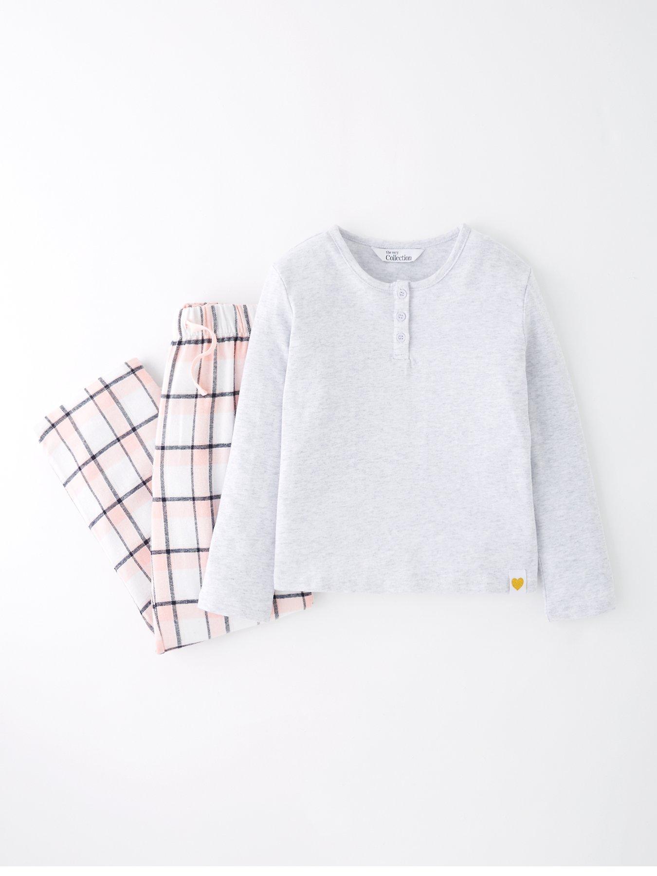 Image 2 of 5 of The Very Collection Girls 2 Pack Woven Check Pyjamas - Multi