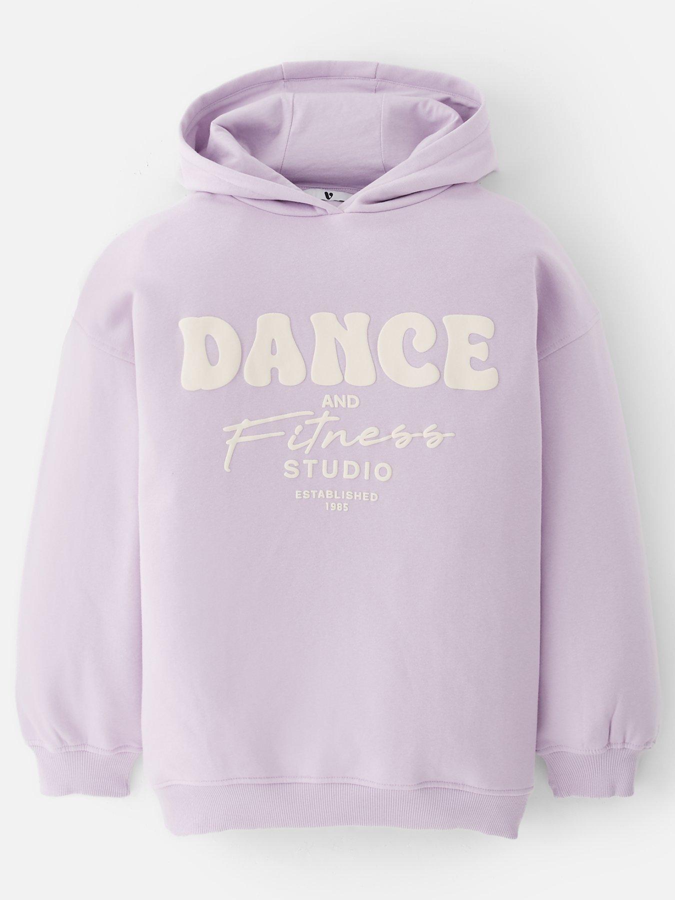  image of the-very-collection-girls-dance-slogan-hoody-lilac
