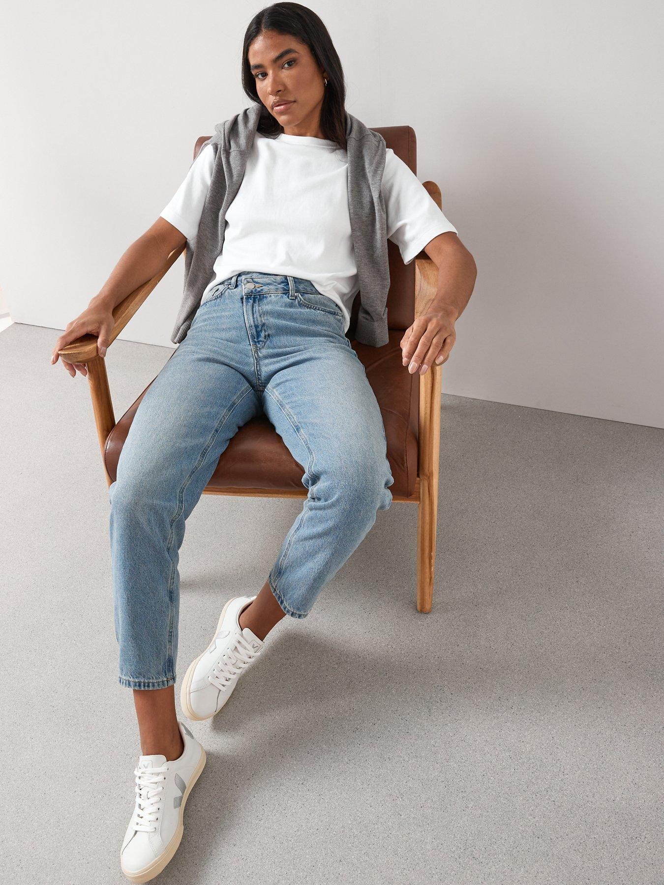 Image 6 of 6 of V by Very Wrap Front Mom Jeans - Mid Wash