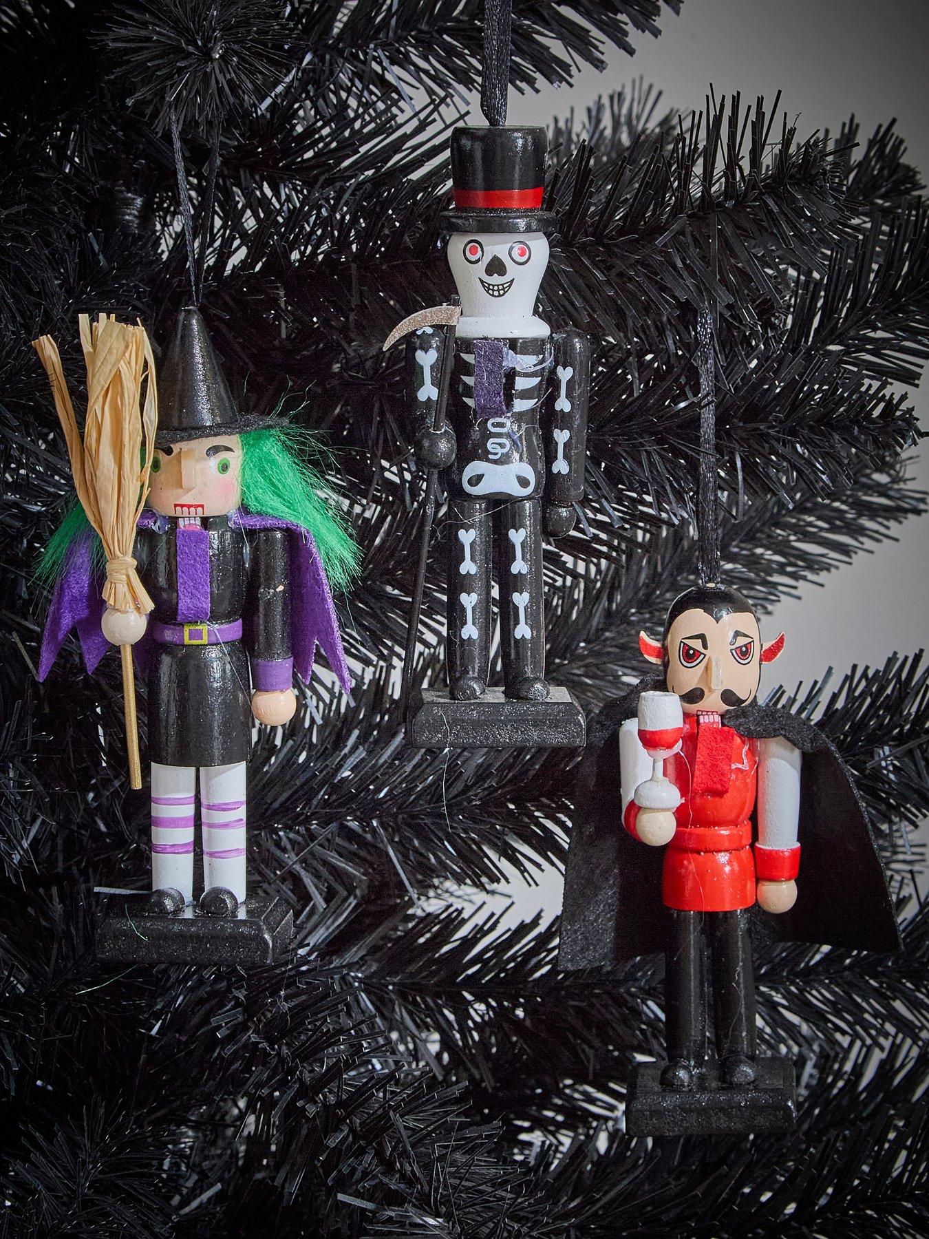 undefined Set of 3 Wooden Nutcracker Halloween Characters