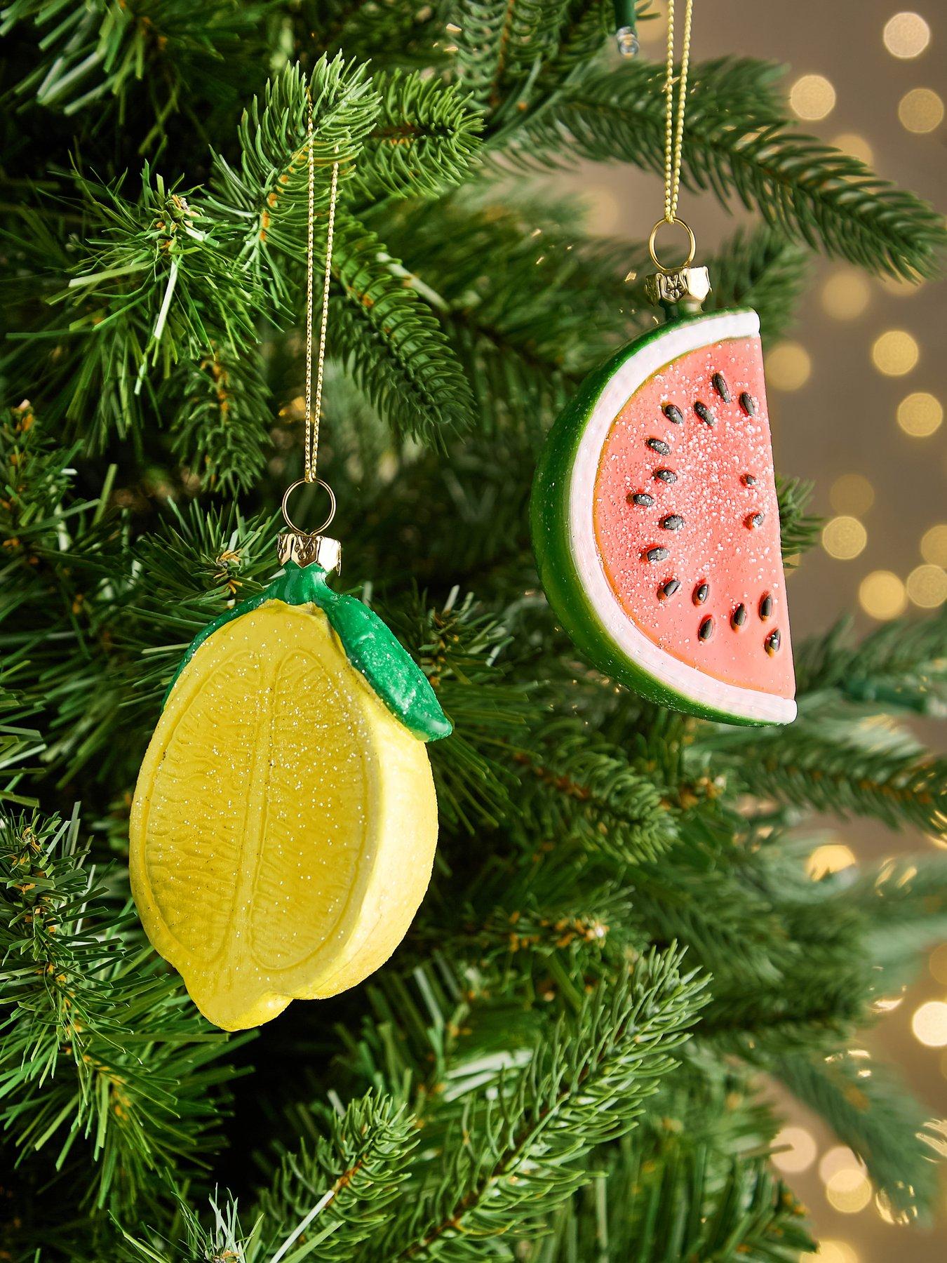 the-christmas-gift-co-watermelon-andnbsplemon-slice-christmas-tree-decorations-set-ofnbsp2